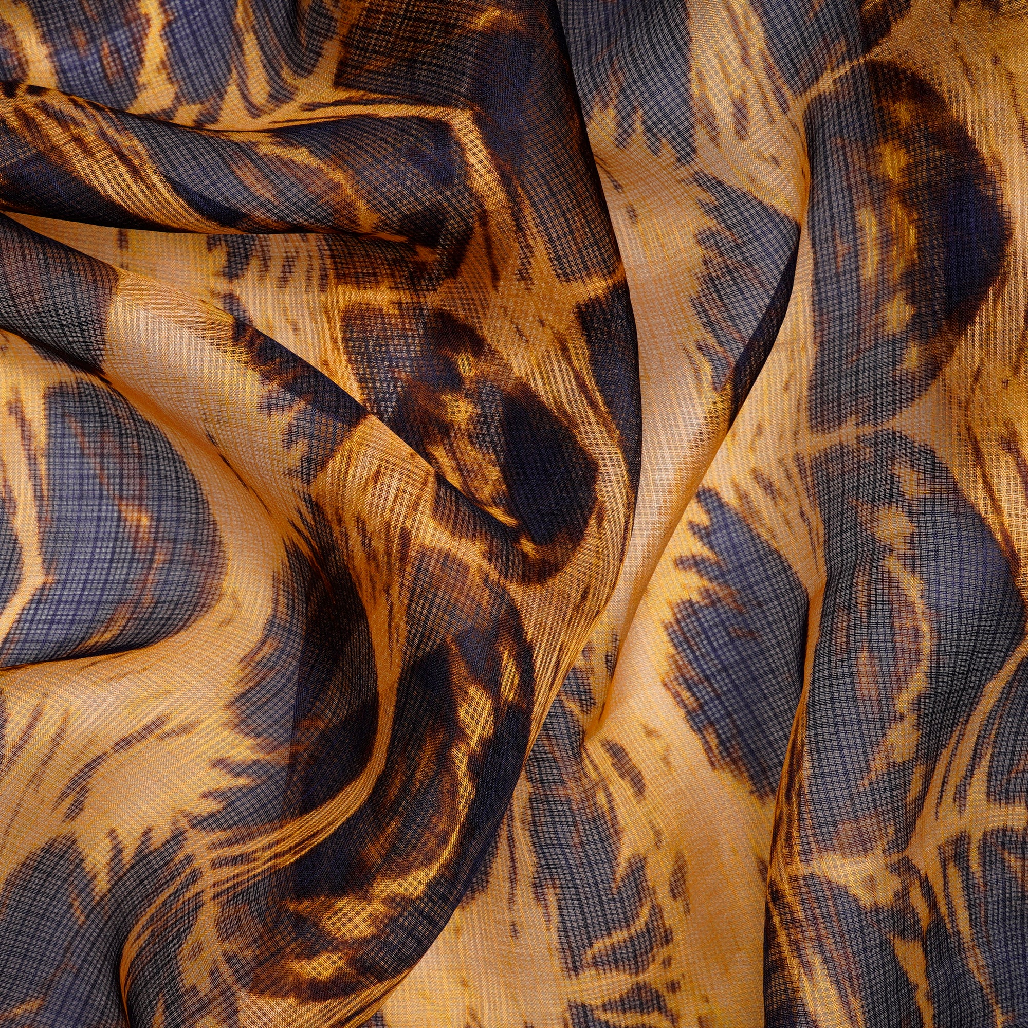 (Pre-Cut 1.40 Mtr)Multi Color Digital Printed Tussar Kota Silk Fabric