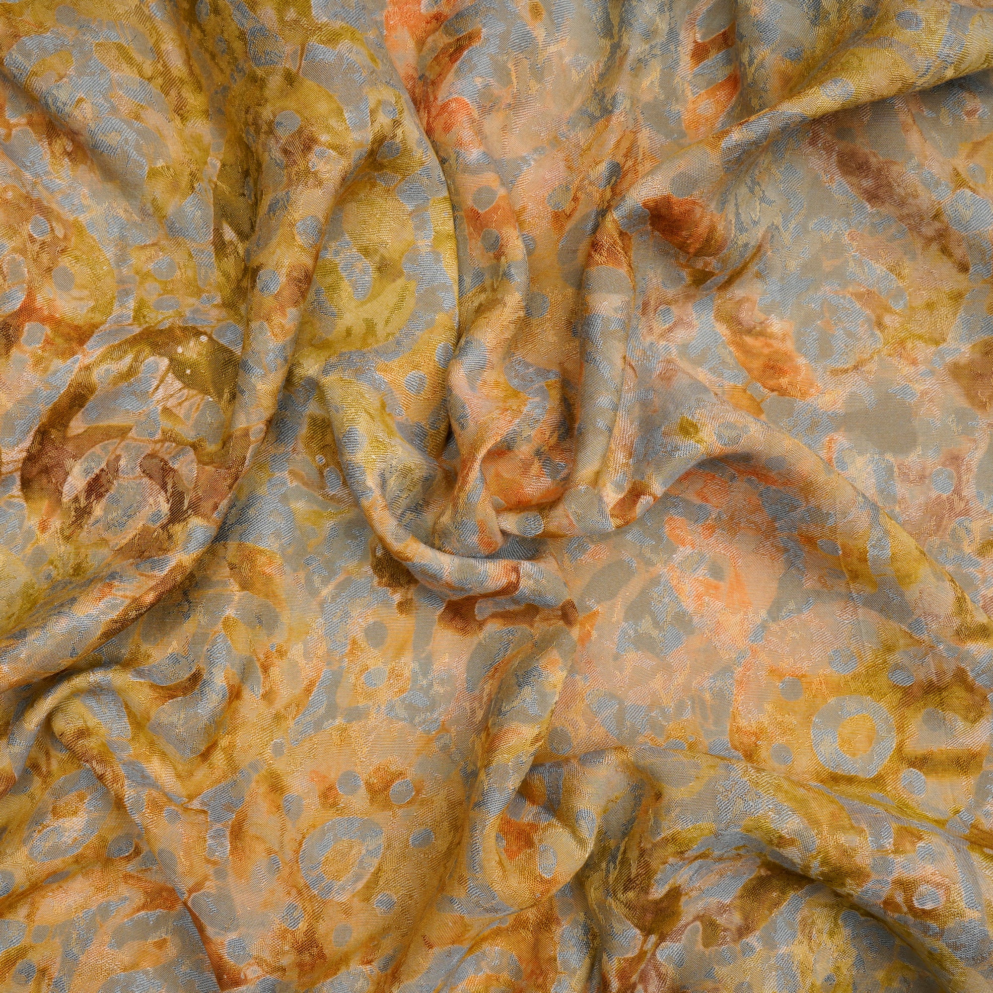 (Pre-Cut 0.60 Mtr)Beige Batik Pattern Screen Printed Modal Fabric