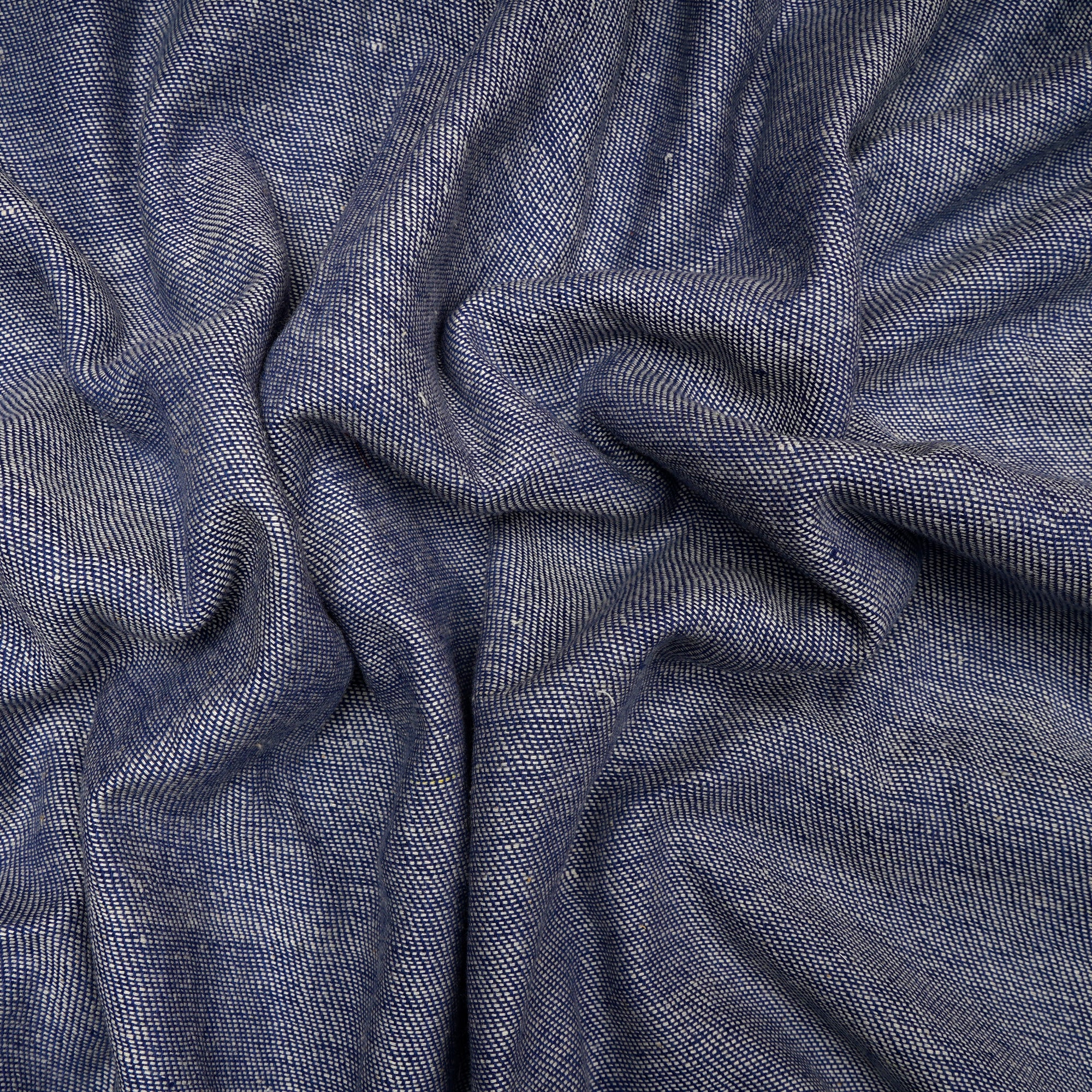 (Pre-Cut 2.40 Mtr)Blue Handspun Handwoven Cotton Denim Fabric