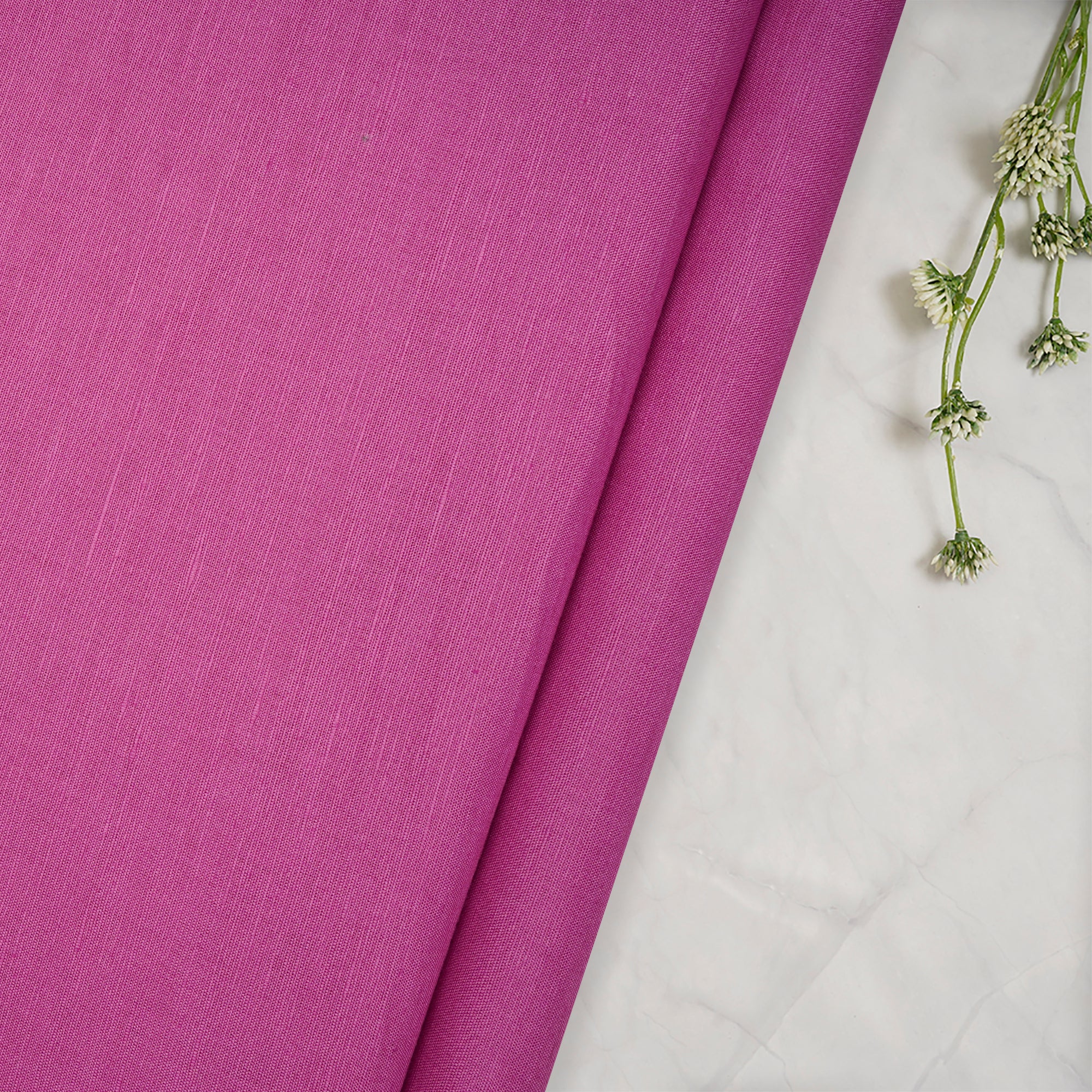 (Pre-Cut 2.55 Mtr)Strawberry Moon Piece Dyed Plain Cotton Linen Fabric