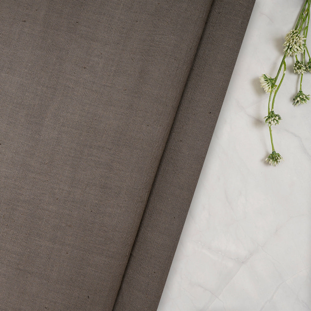 (Pre-Cut 0.70 Mtr)Grey Handwoven Handspun Kala Cotton Fabric