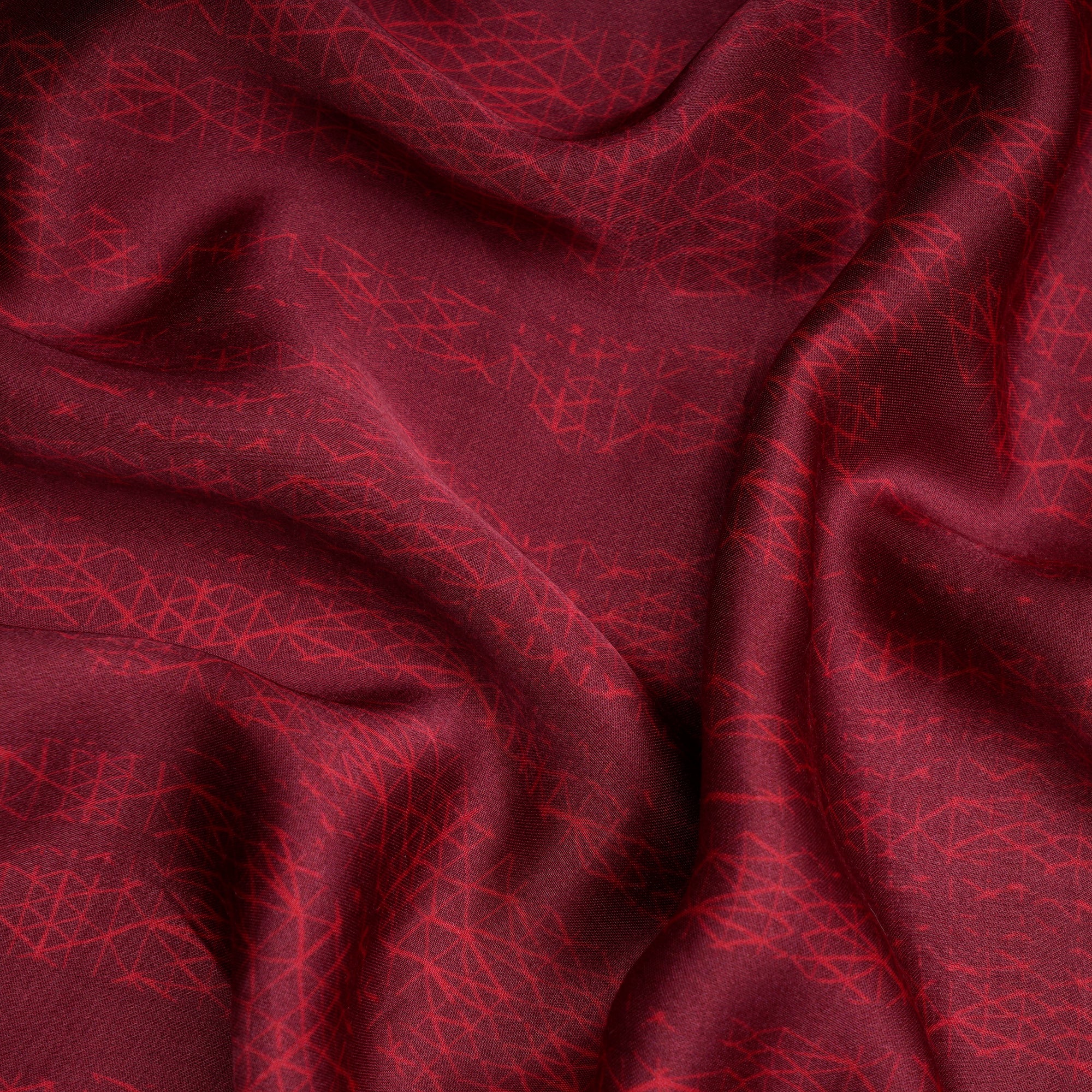 (Pre-Cut 2.30 Mtr)Maroon All Over Pattern Digital Printed Bemberg Modal Fabric