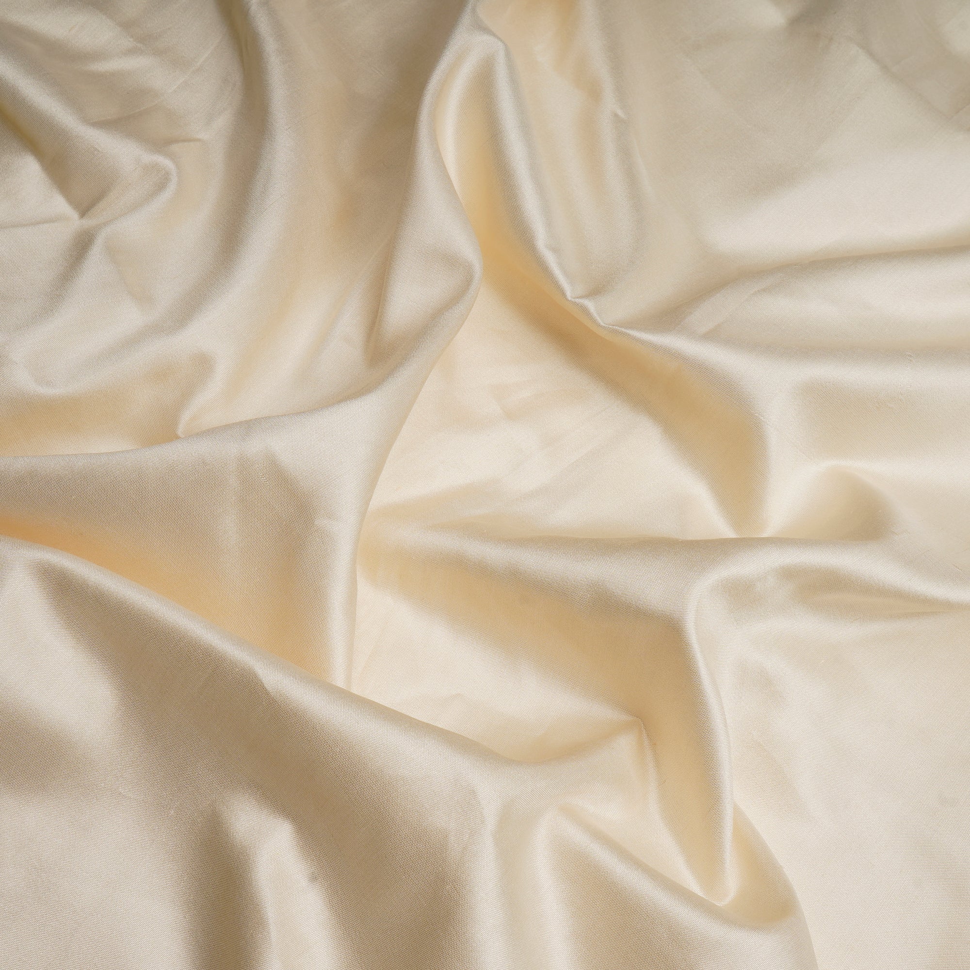 (Pre-Cut 1.40 Mtr)Cream Piece Dyed Plain Natural Spun Silk Fabric
