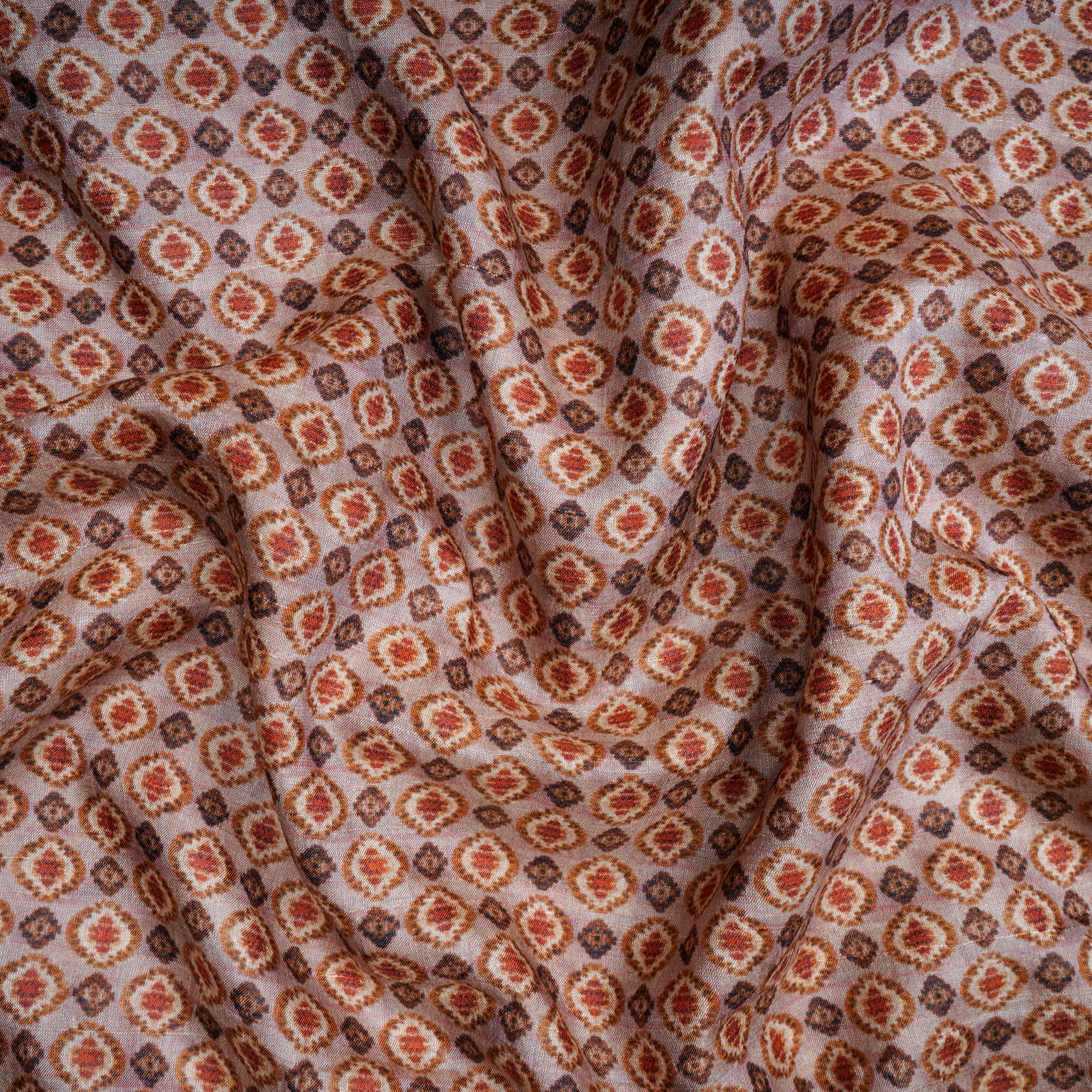 (Pre-Cut 1.80 Mtr)Multi Color All Over Pattern Digital Printed Silk Fabric