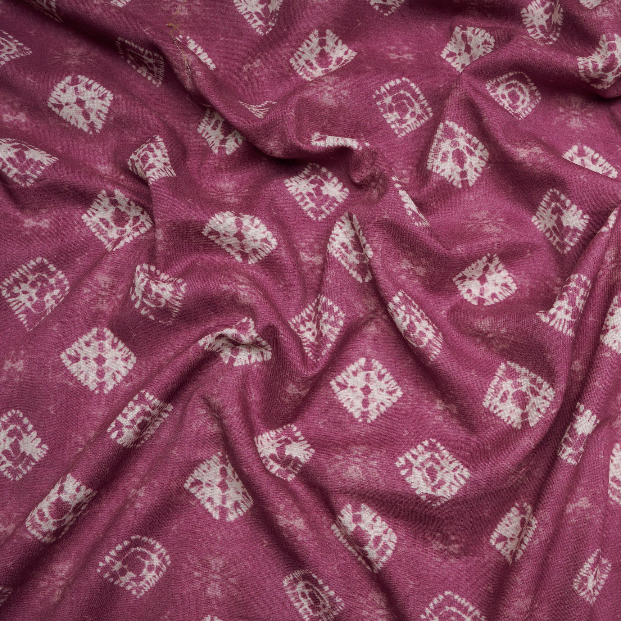 (Pre-Cut 2.90Mtr)Light Purple Bandhani Pattern Digital Print Voile Cotton Fabric