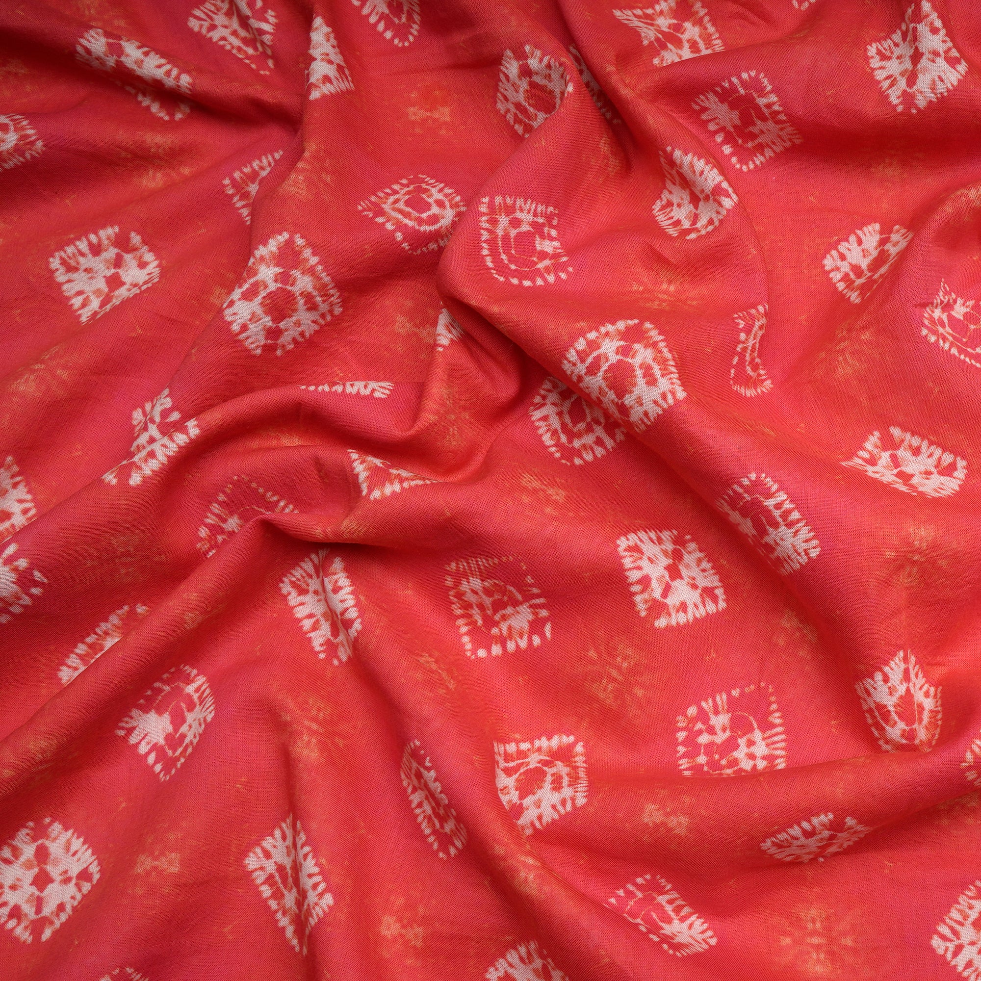 (Pre-Cut 3.40Mtr)Paradise Pink Bandhani Pattern Digital Print Voile Cotton Fabric