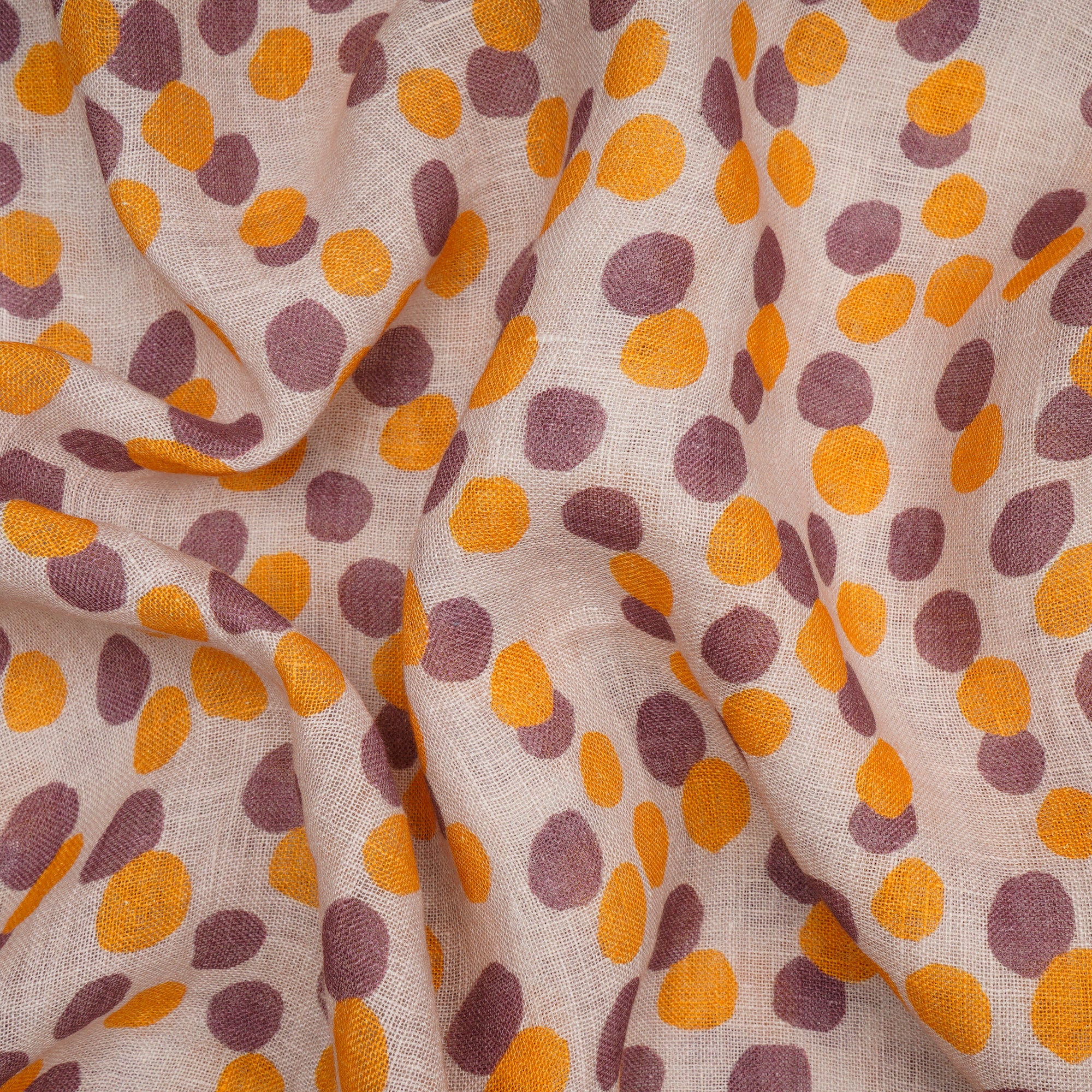 (Pre-Cut 2.00 Mtr)Multi Color Geometric Pattern Digital Print Gauge Linen Fabric