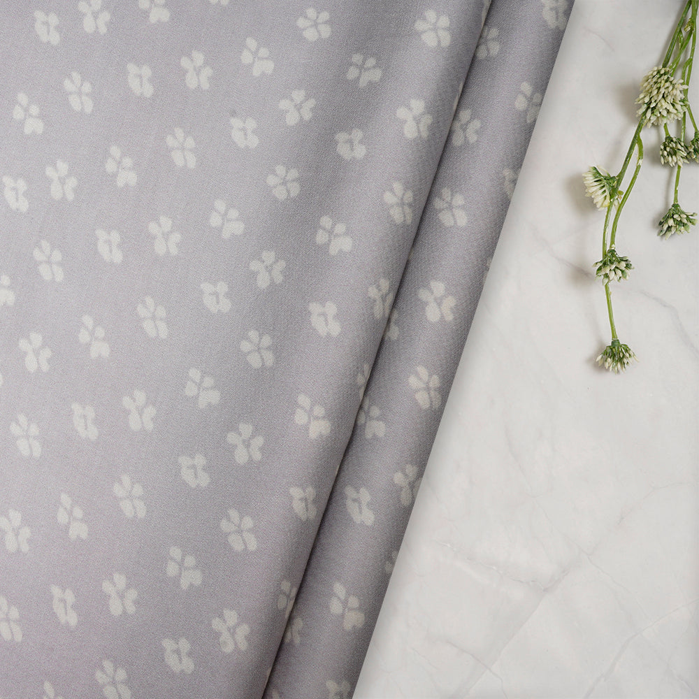 (Pre-Cut 2.40 Mtr)Cloud Color Floral Pattern Digital Print Bemberg Modal Satin Fabric