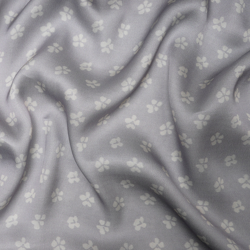 (Pre-Cut 2.40 Mtr)Cloud Color Floral Pattern Digital Print Bemberg Modal Satin Fabric