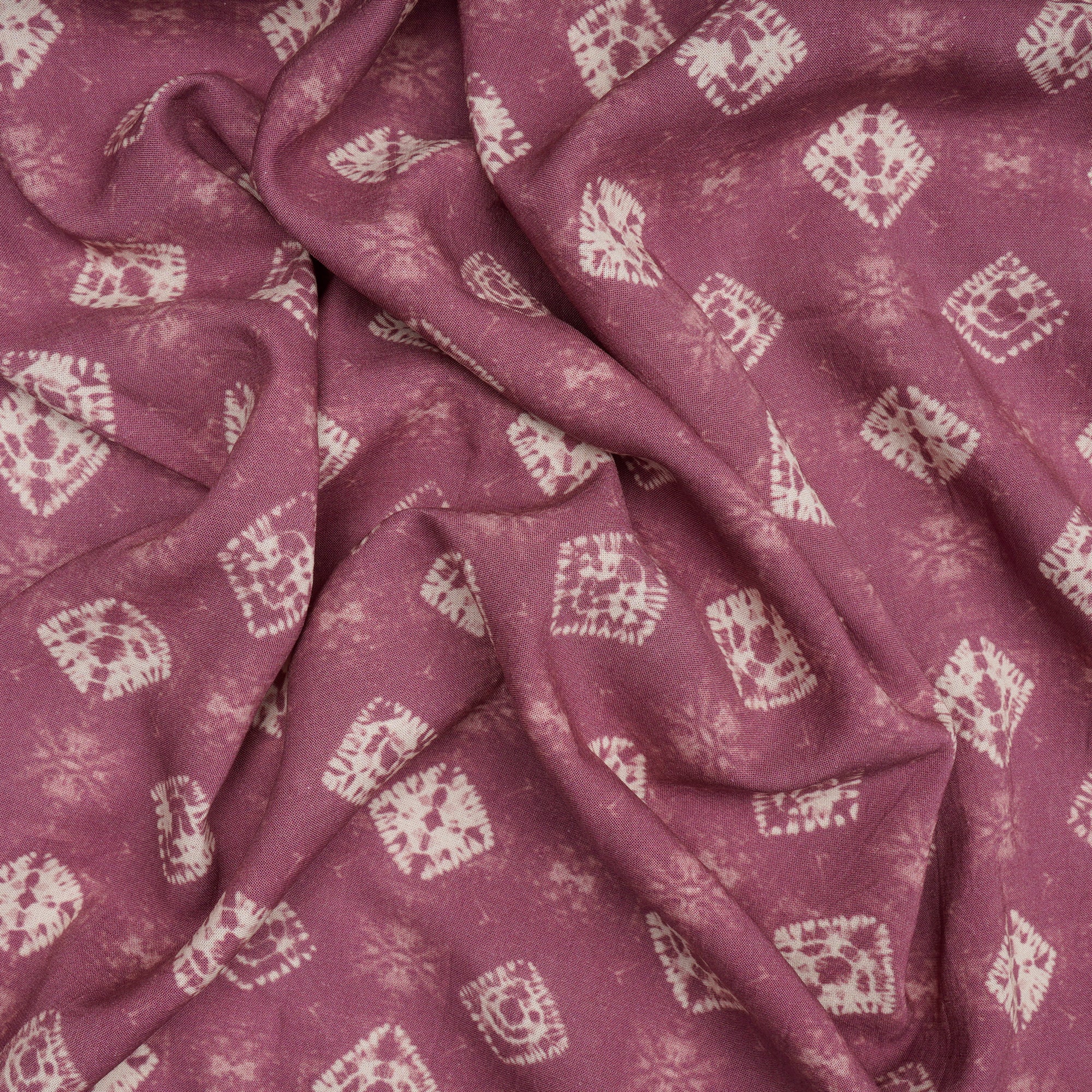 (Pre-Cut 1.80 Mtr)Mate Pink Bandhani Pattern Digital Print Fancy Linen Fabric