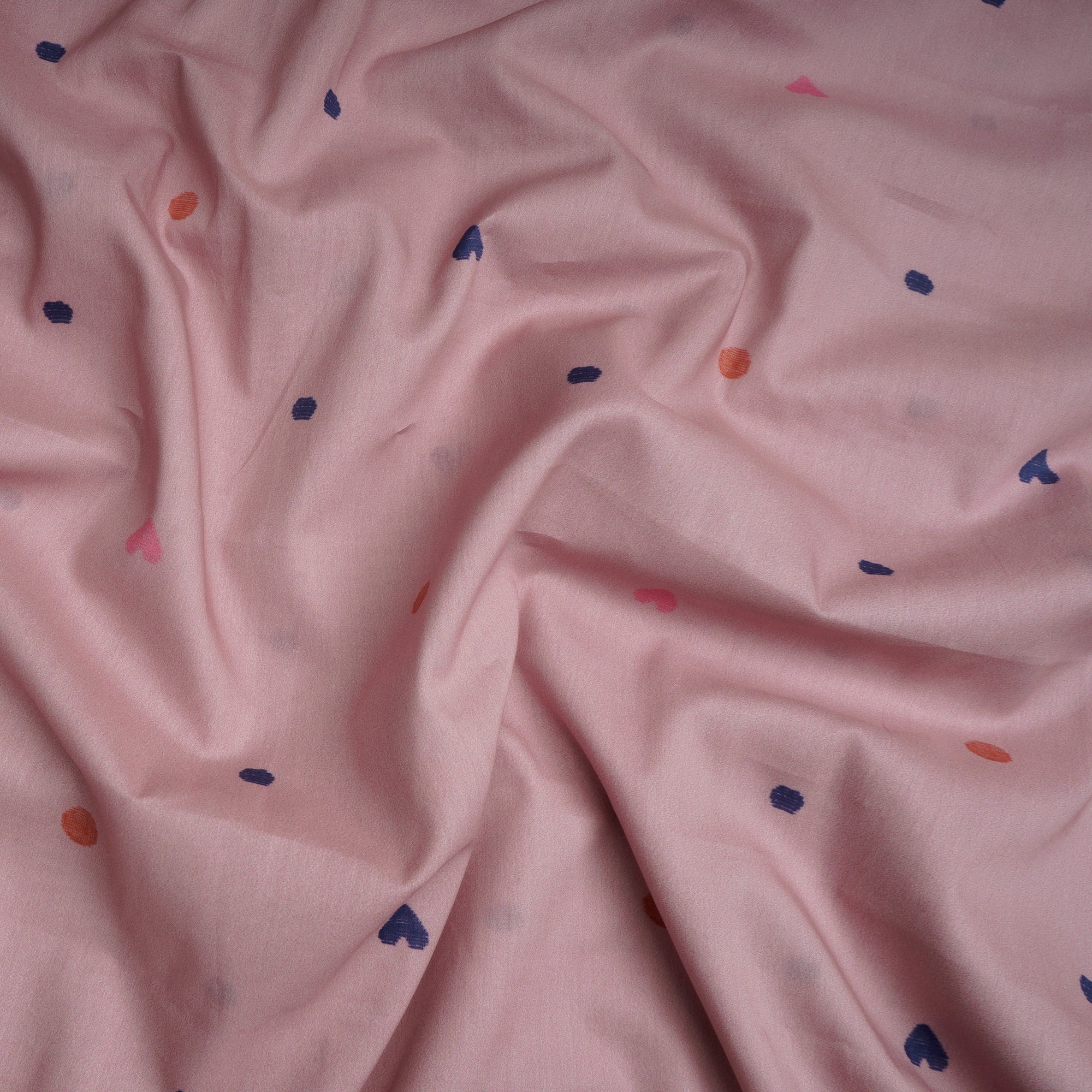 (Pre-Cut 3.00Mtr)Pastel Pink Booti Pattern Digital Print Lawn Cotton Fabric