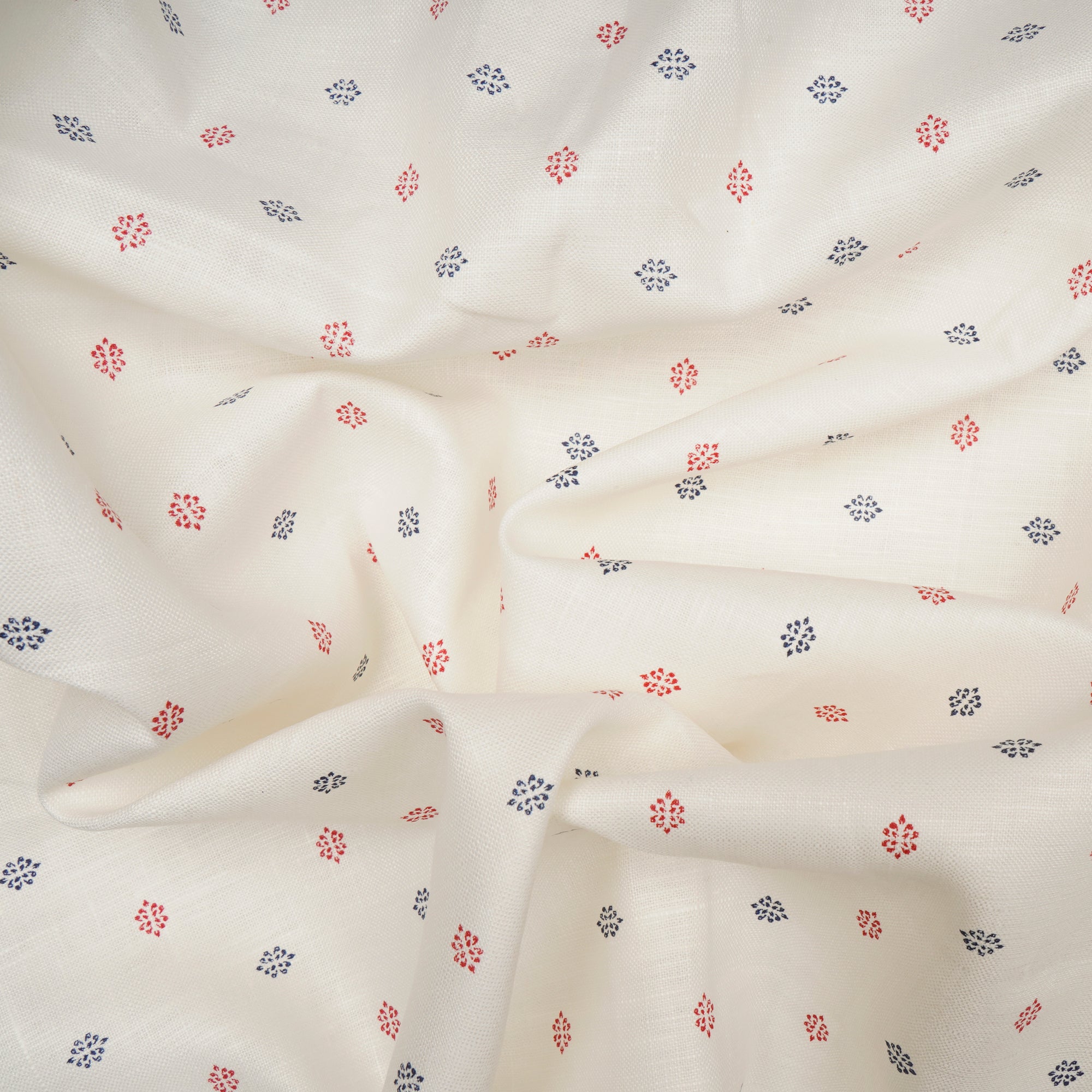 Off-White All Over Pattern Linen Printed Unstitched Men's Shirt Piece (58 Inches | 1.60 Meters)