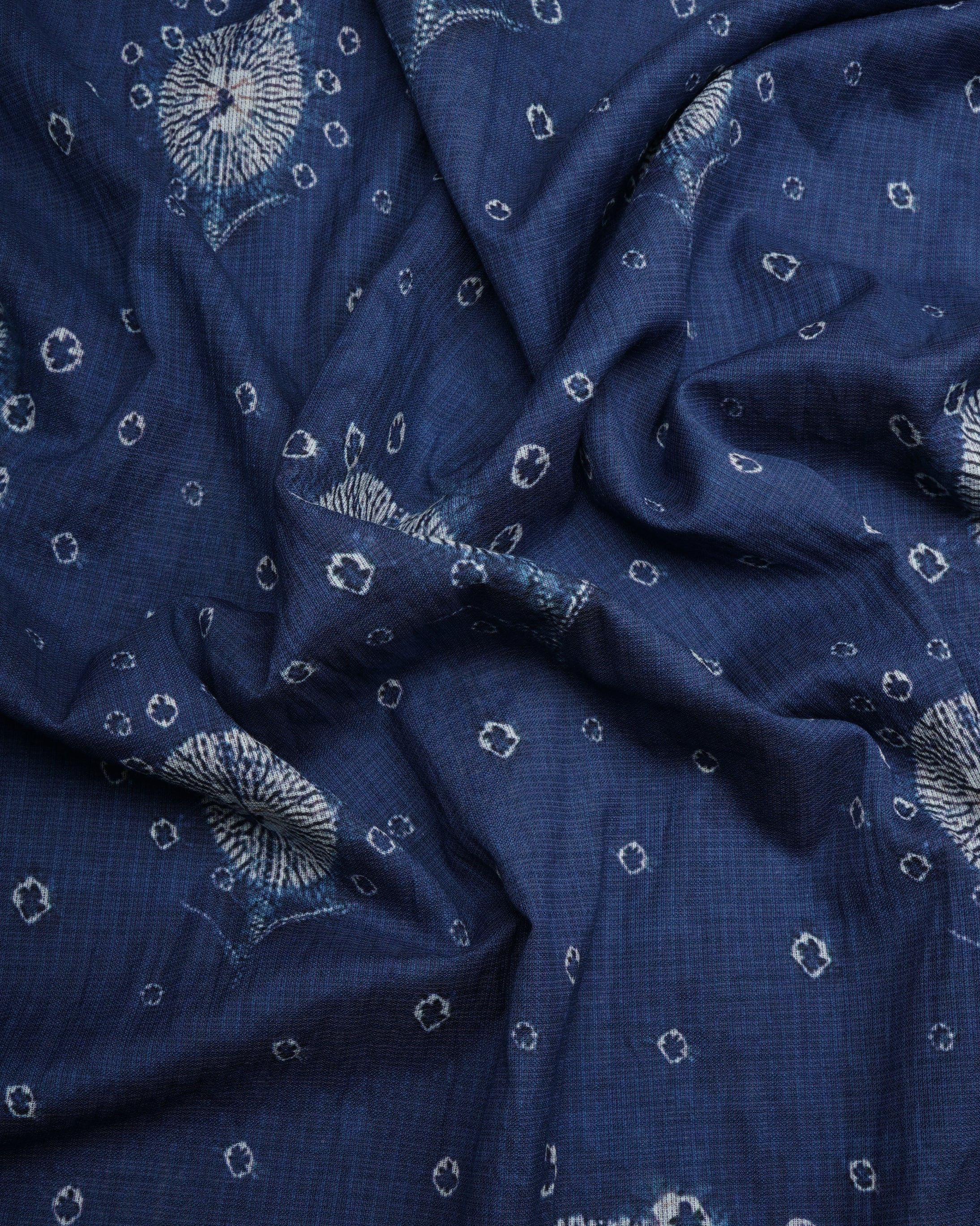 Navy Blue All Over Pattern Digital Print Fancy Cotton Unstitched Suit Set (Top & Dupatta)