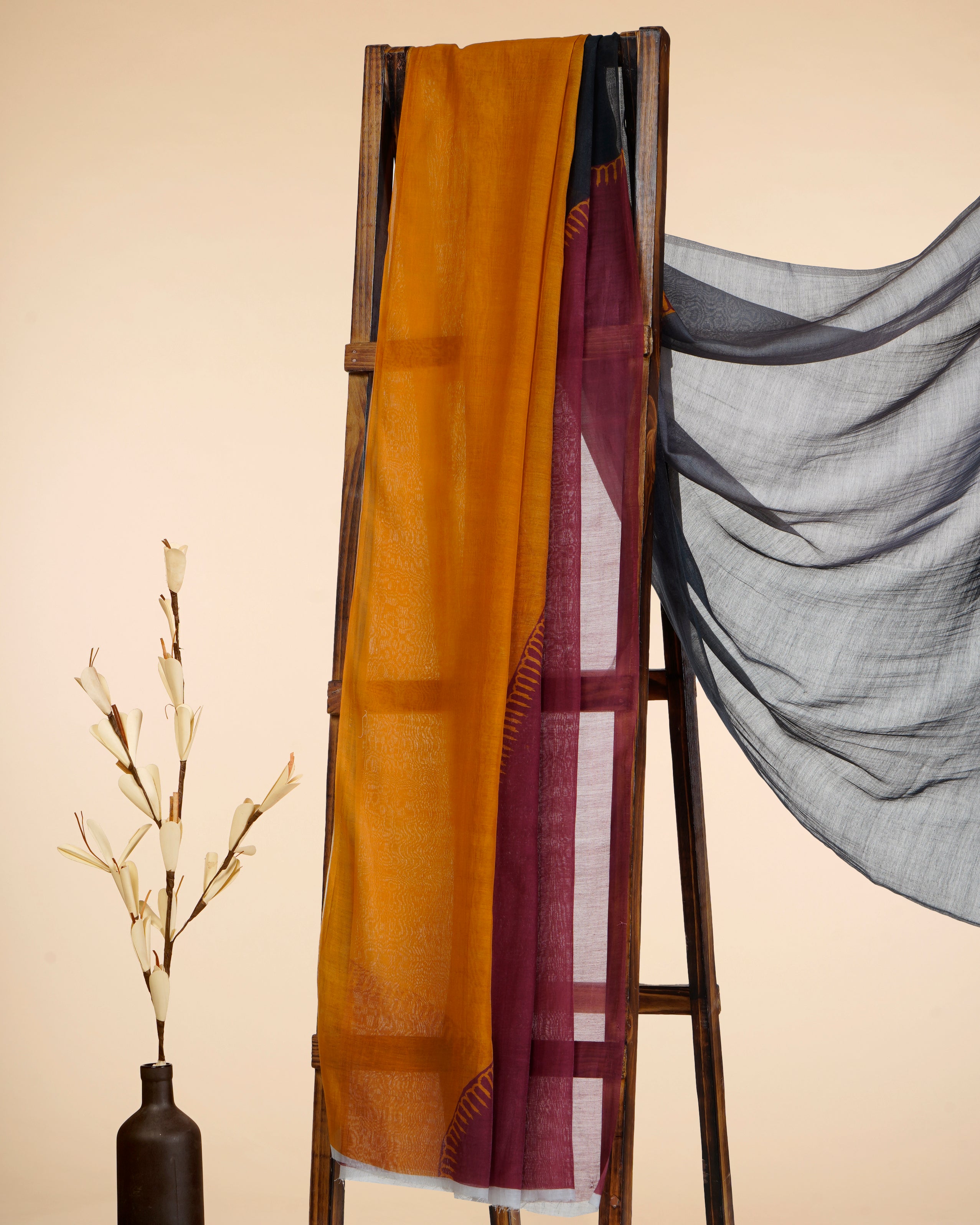 Mustard Digital Printed Pure Chanderi Dupatta