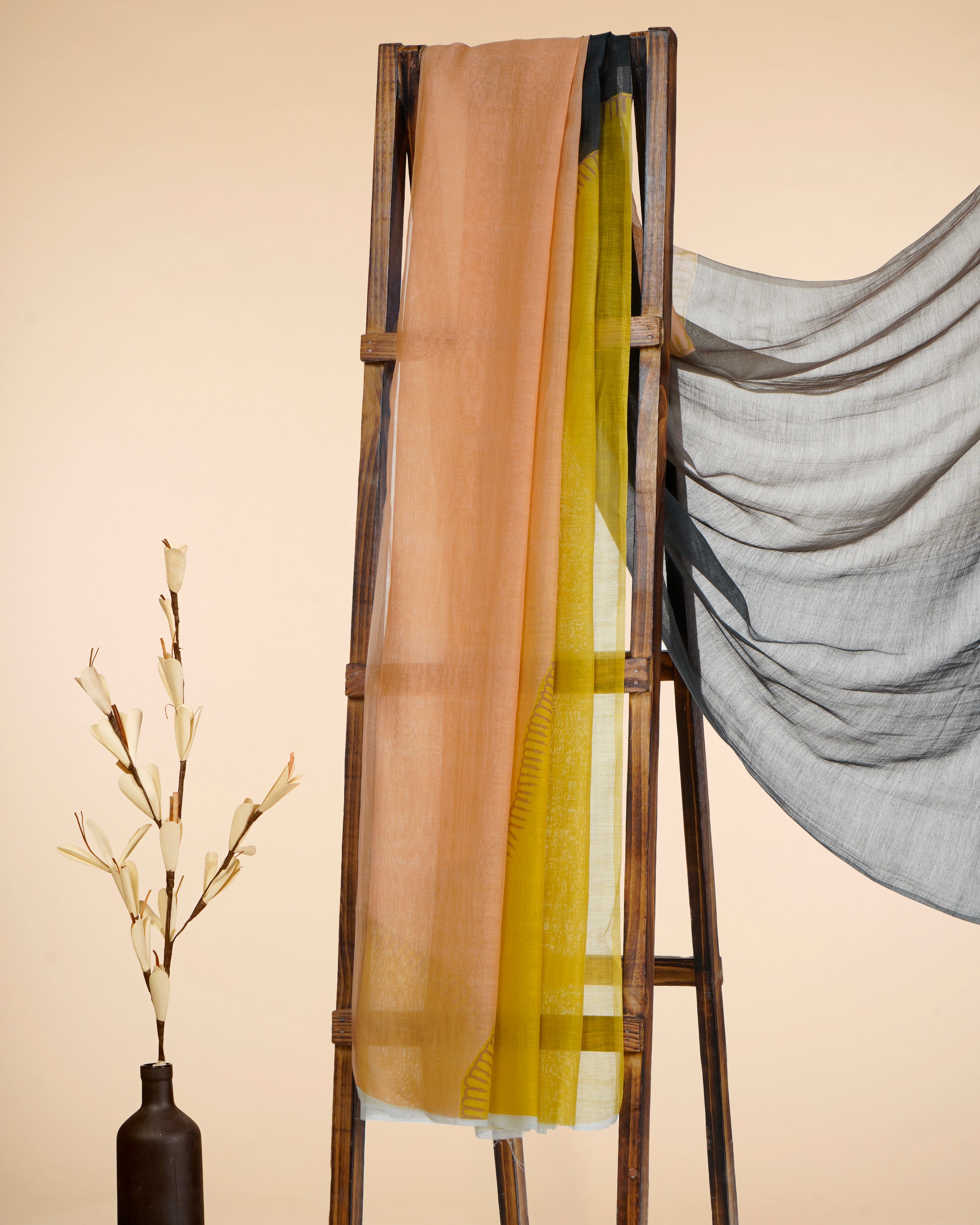 Light Brown Digital Printed Pure Chanderi Dupatta