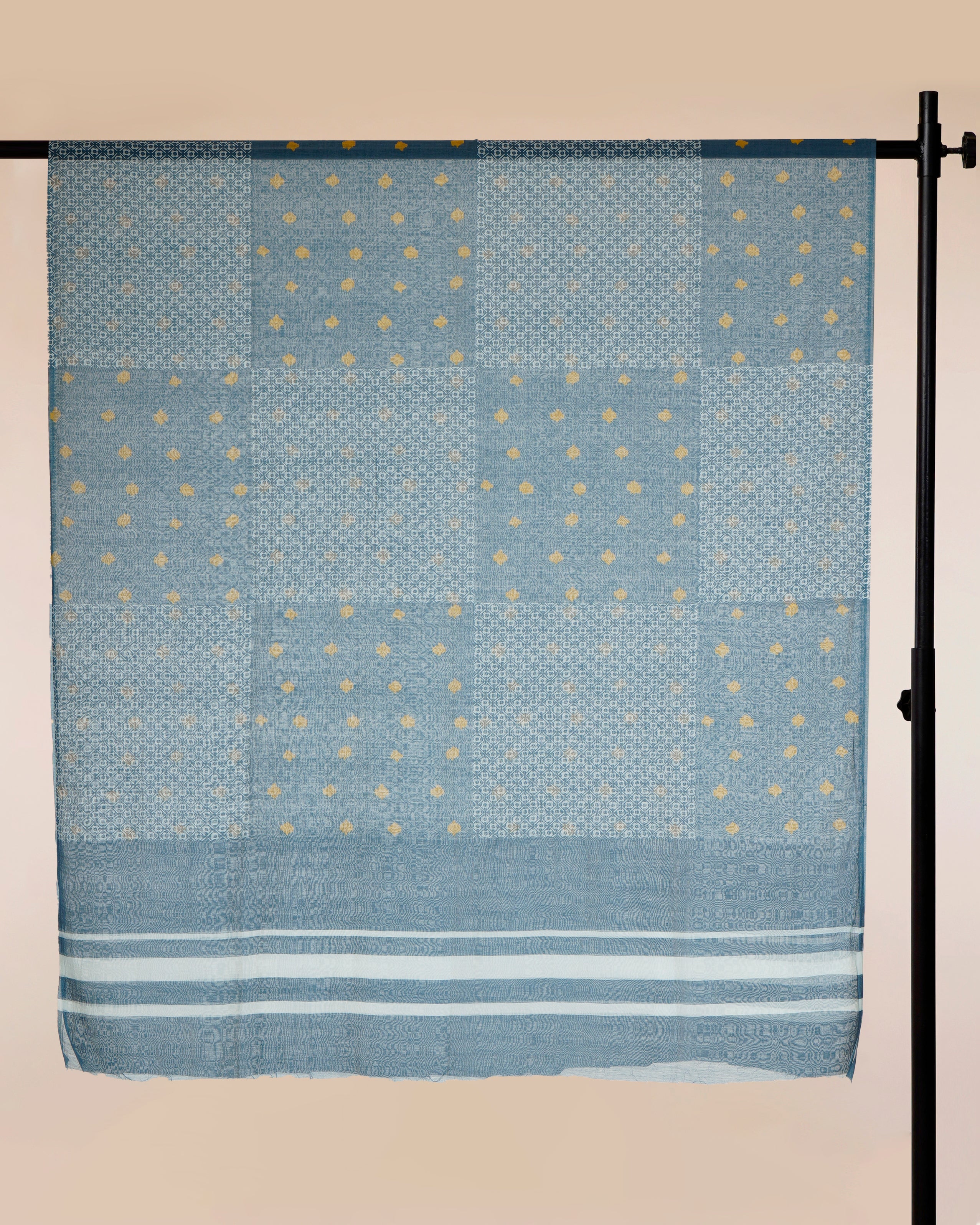 Blue Digital Printed Pure Chanderi Dupatta