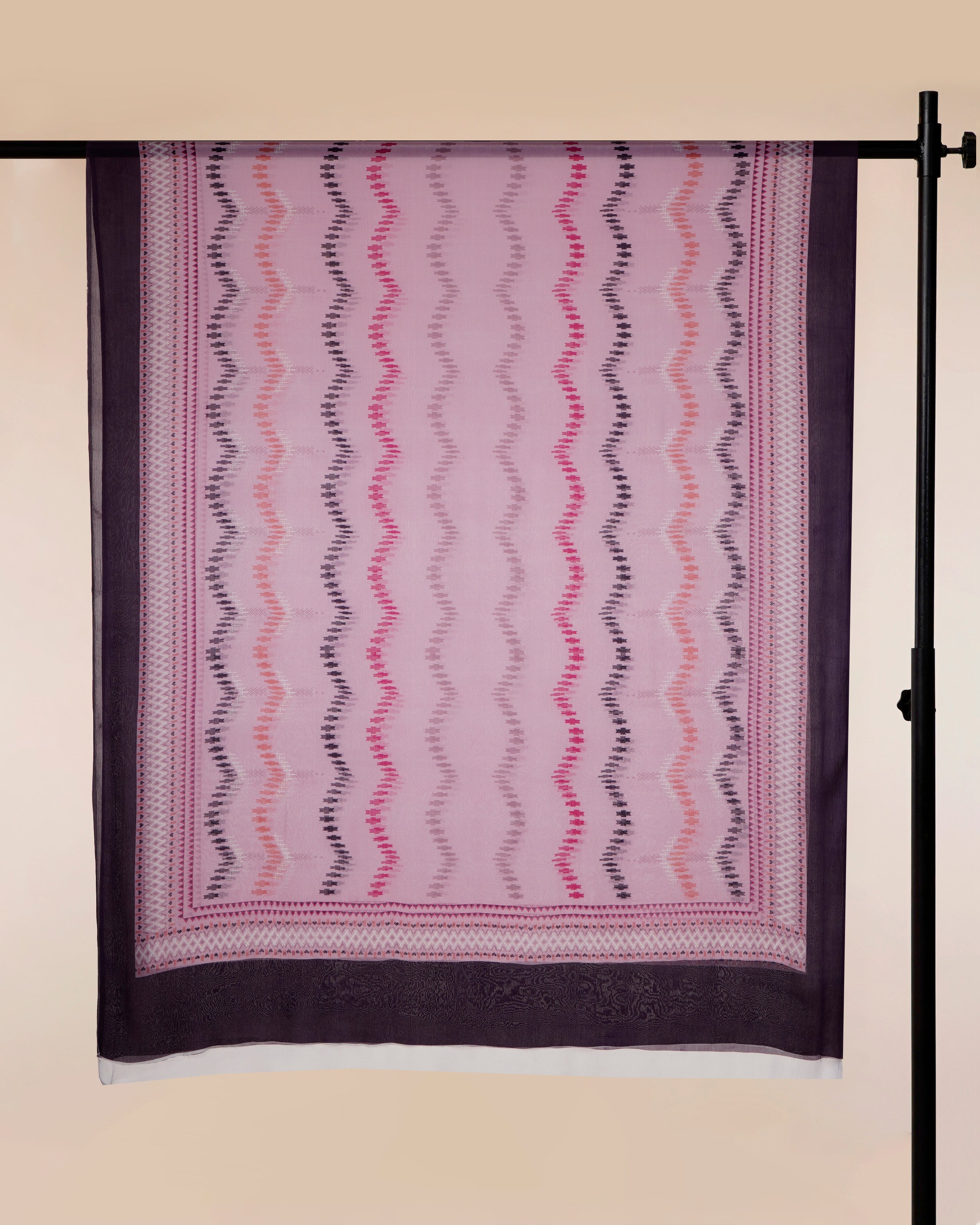 Pink All Over Pattern Digital Print Chinnon Silk Dupatta