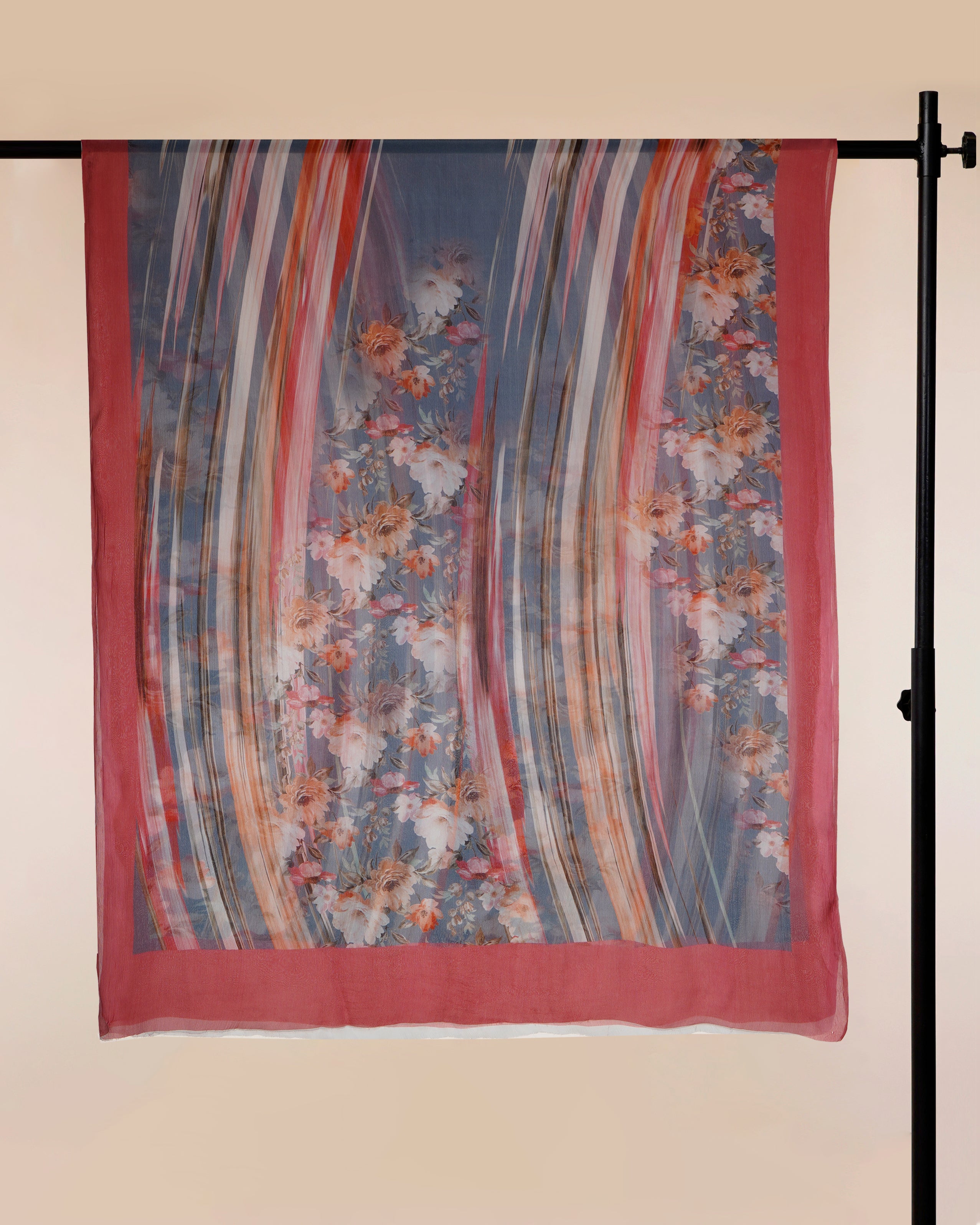 Multi Color All Over Pattern Digital Print Chinnon Silk Dupatta