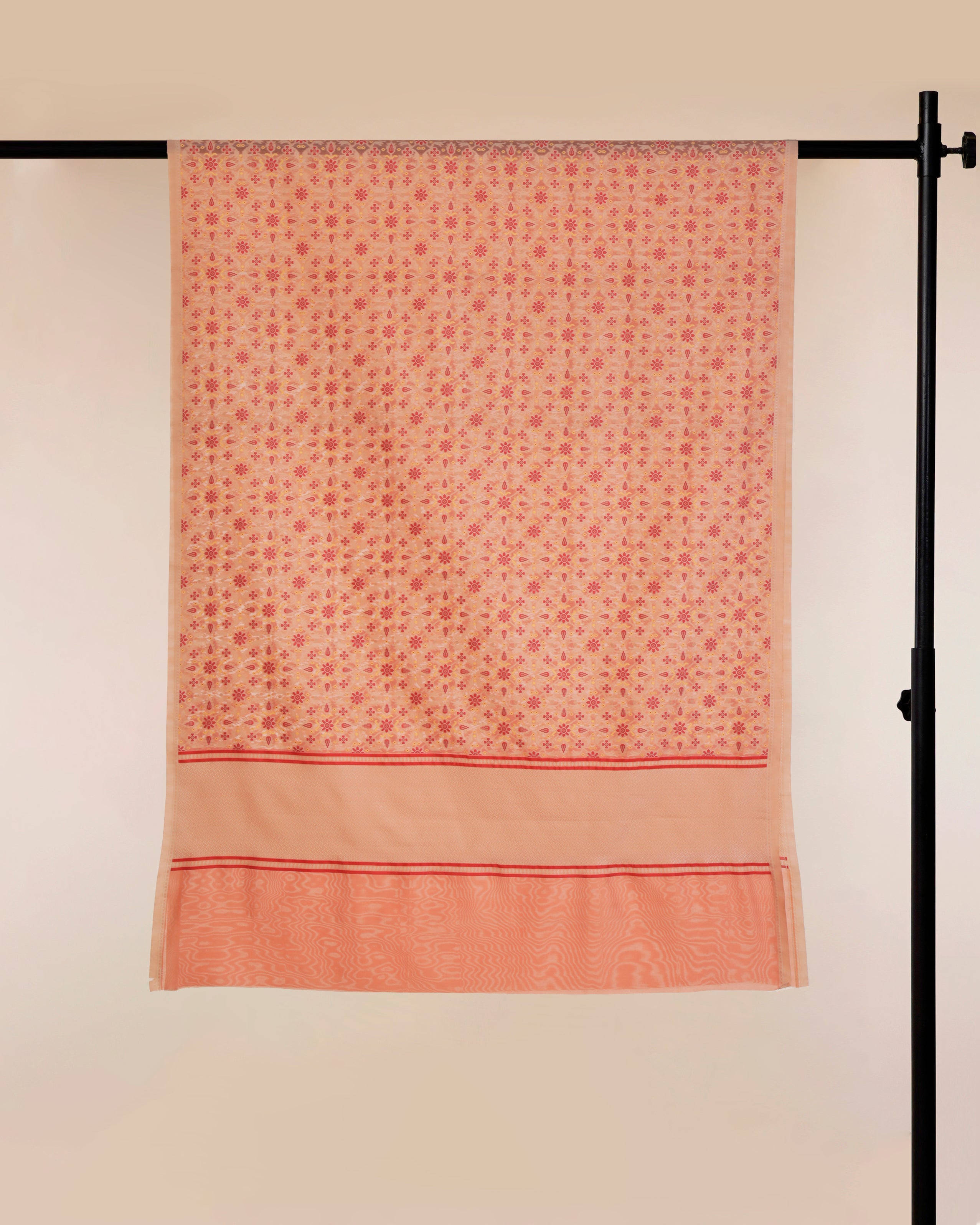 Peach All Over Pattern Handwoven Jacquard Chanderi Dupatta