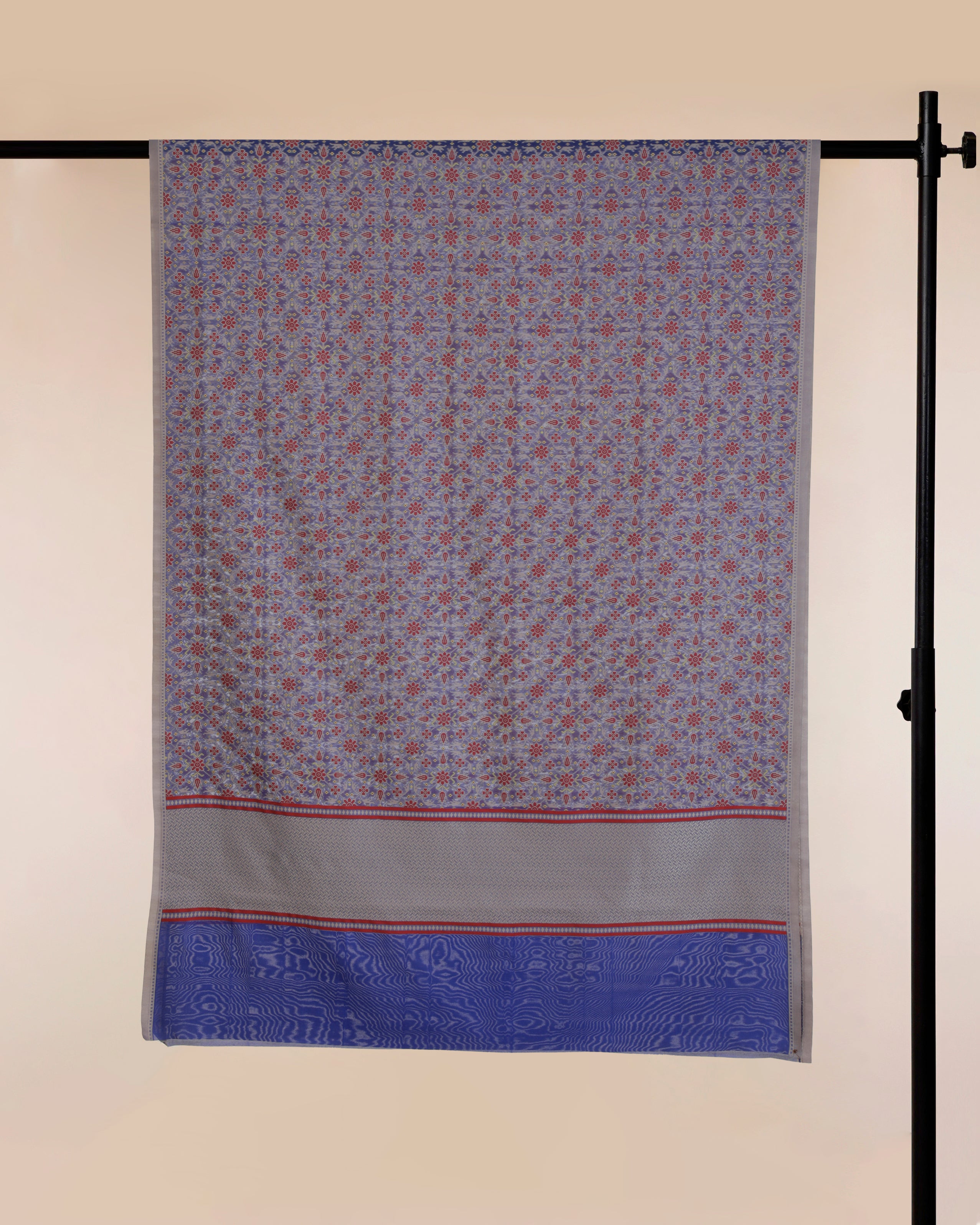 Navy Blue All Over Pattern Handwoven Jacquard Chanderi Dupatta