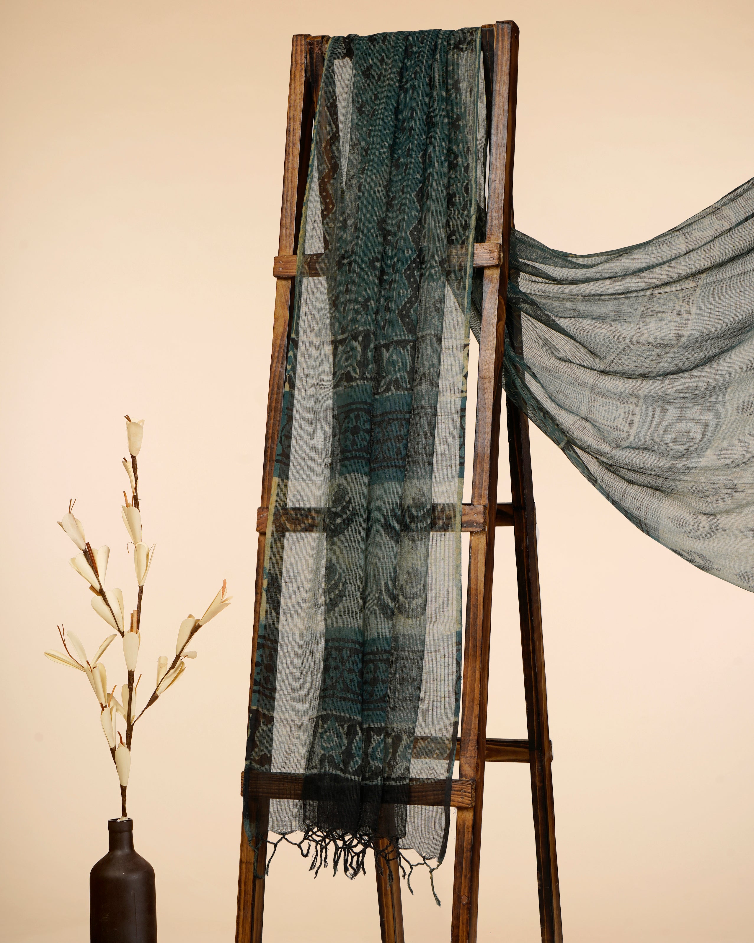 Jasper Blue Natural Dye Hand Block Kota Cotton Dupatta