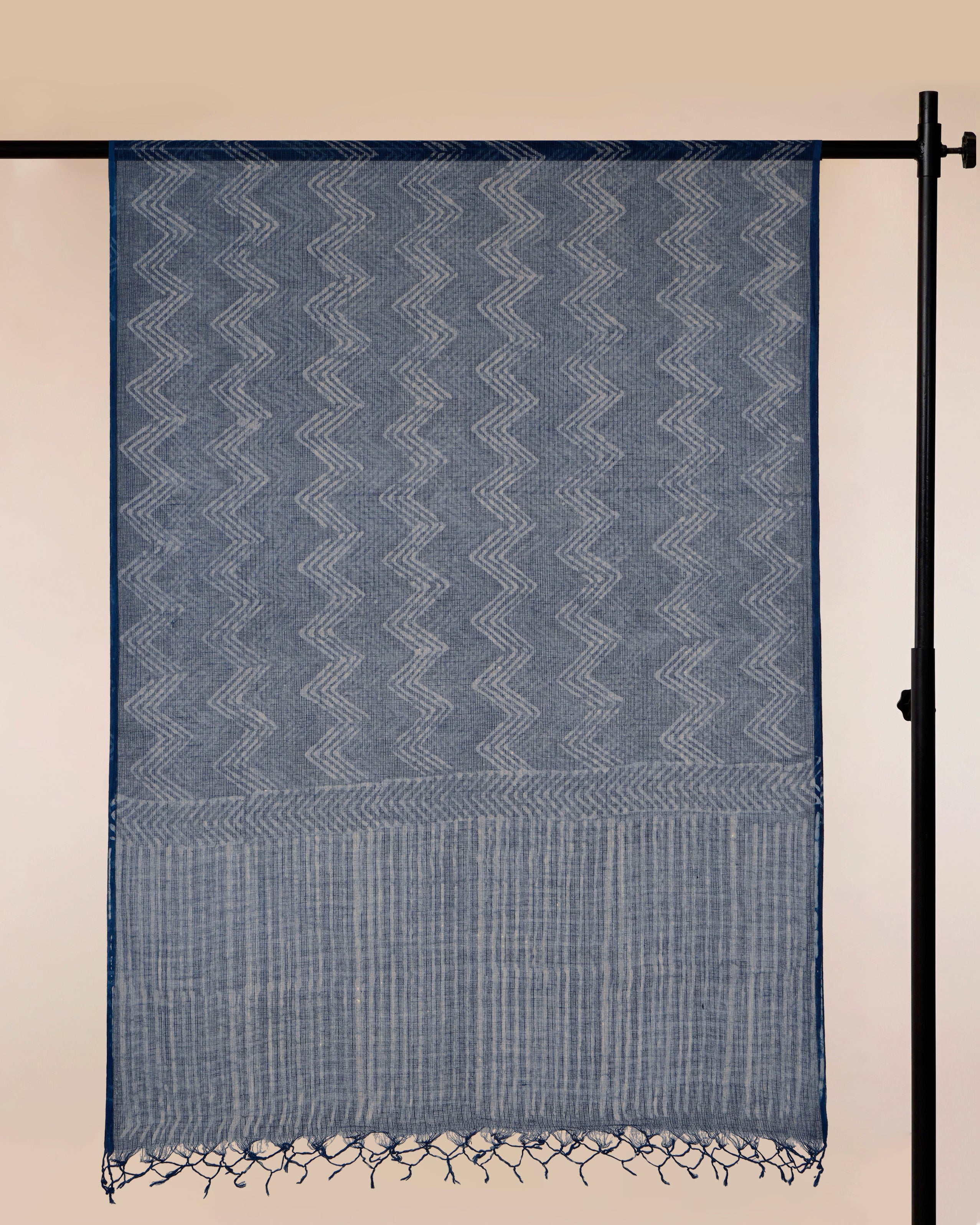 Blue Natural Dye Hand Block Kota Cotton Dupatta