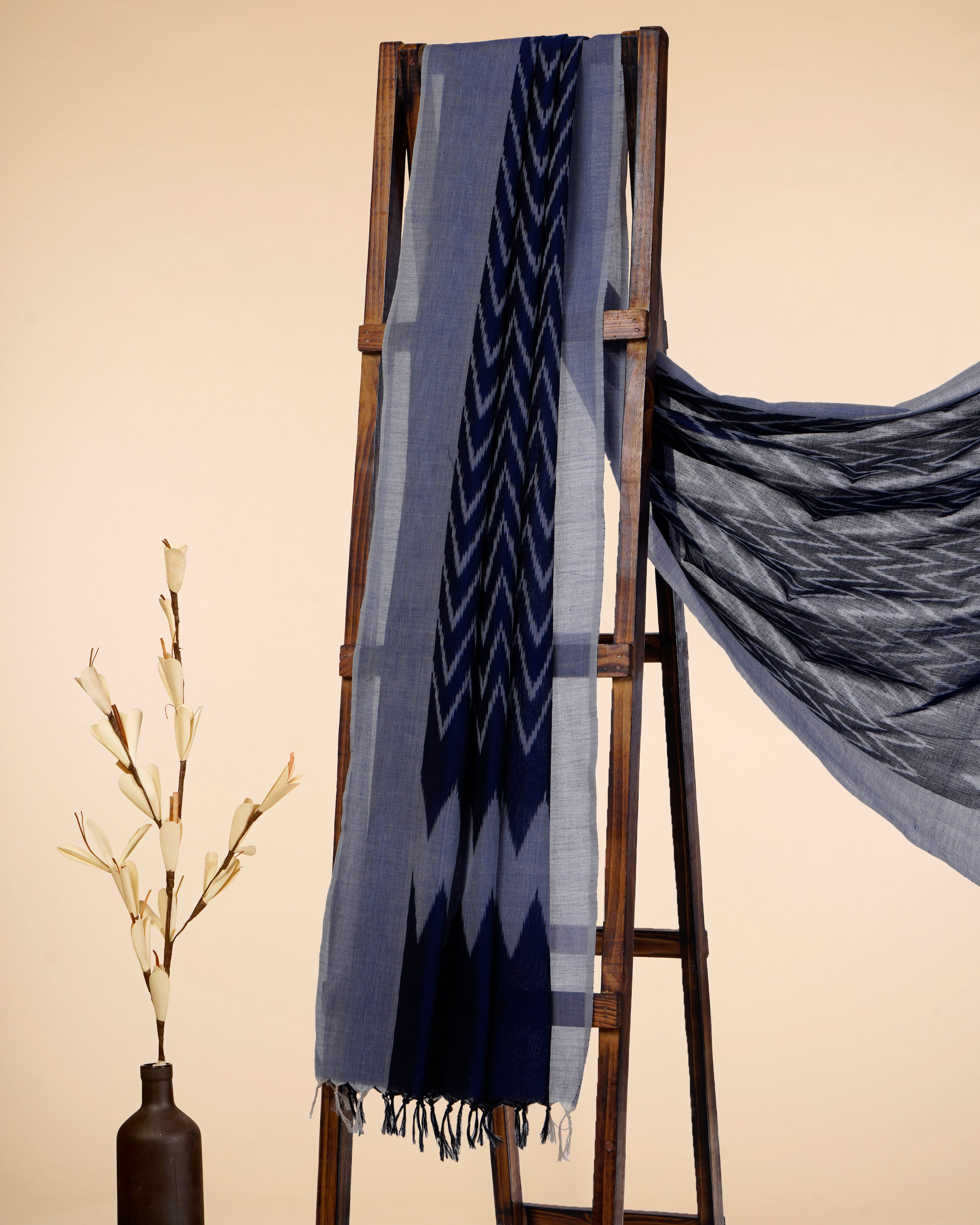 Purple Handwoven Ikat Cotton Dupatta