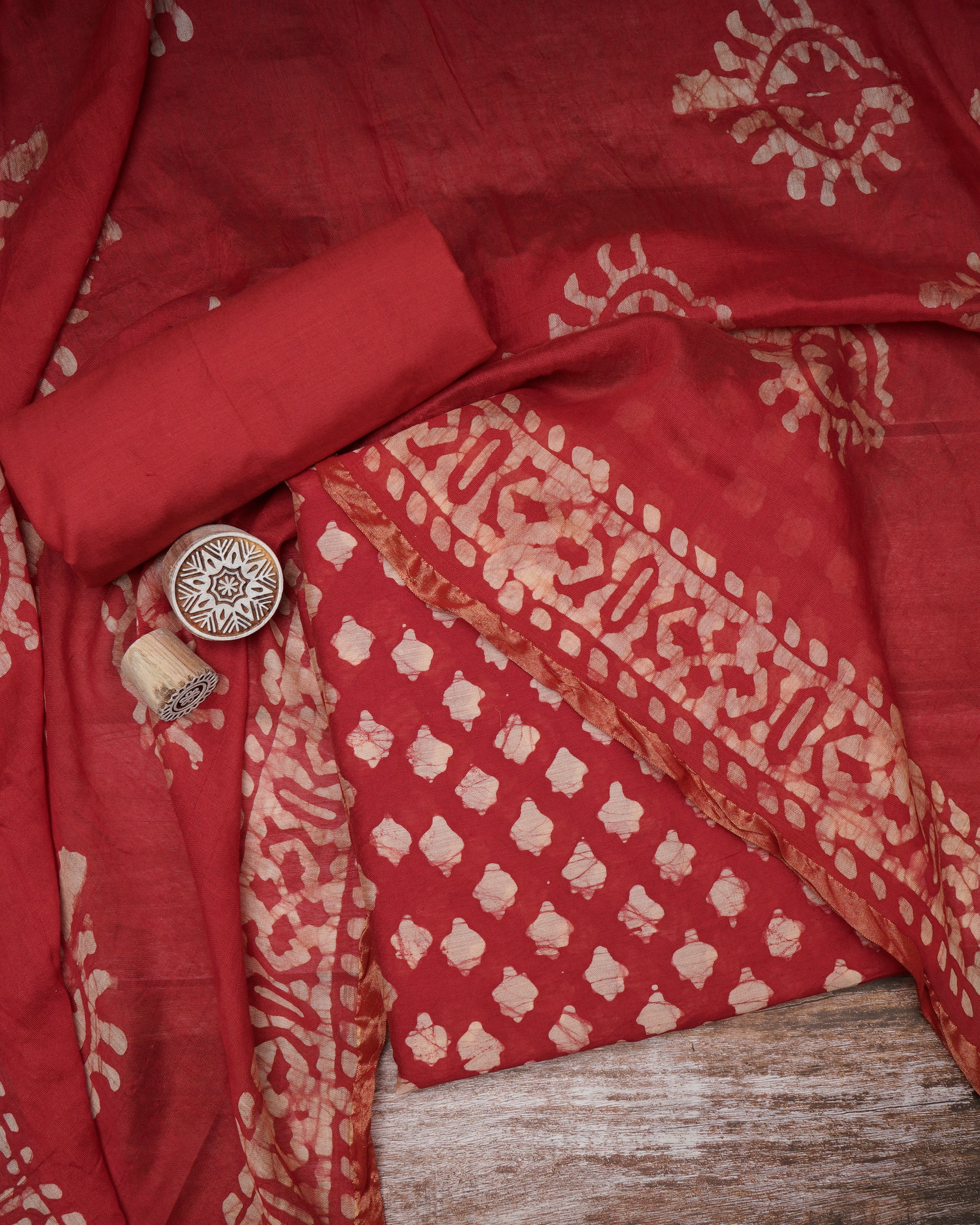 Cherry Printed Modal Unstitched Suit Set