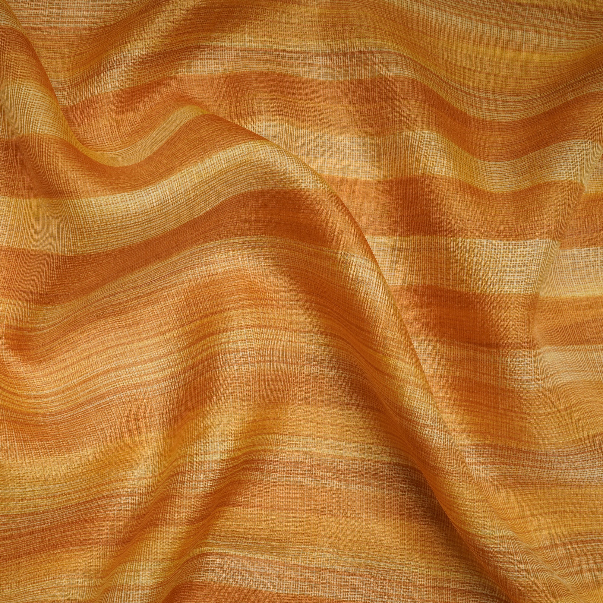 Mustard All Over Pattern Screen Print Kota Silk Fabrics