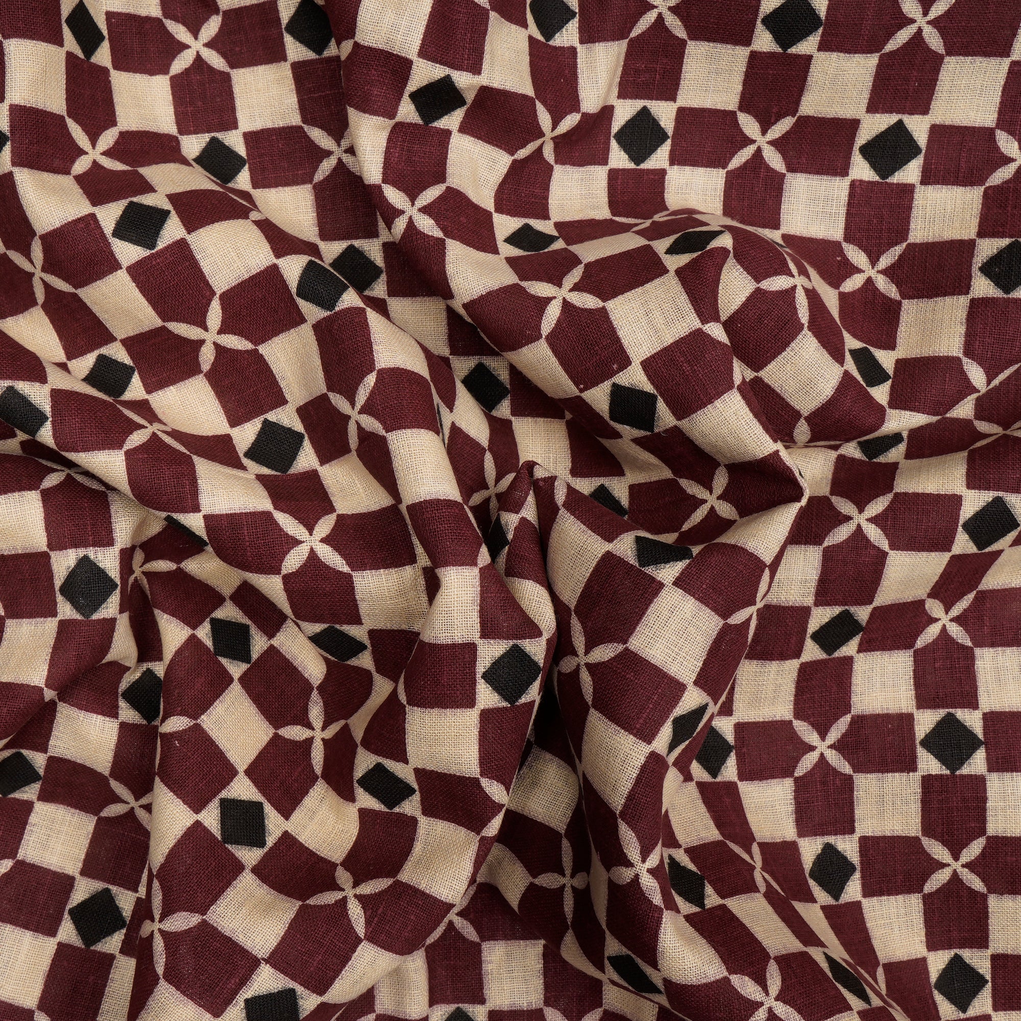 Grey-Golden Color Digital Printed Tissue Chanderi Fabric
