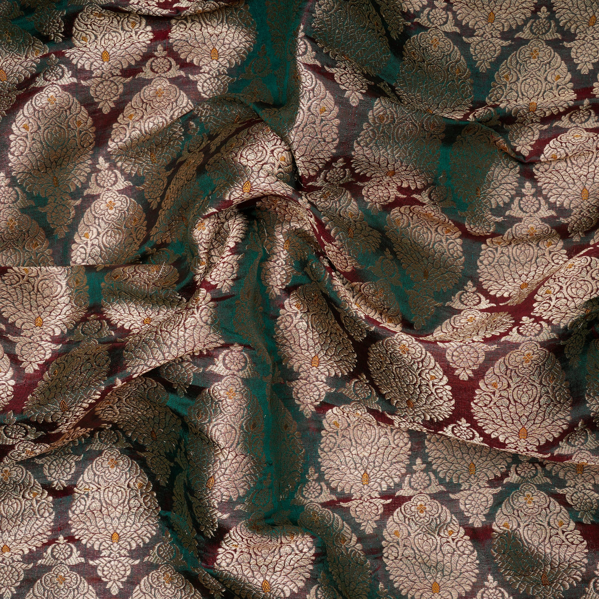 Bayou Handwoven Premium Banarasi Meenakari Brocade Silk Fabric