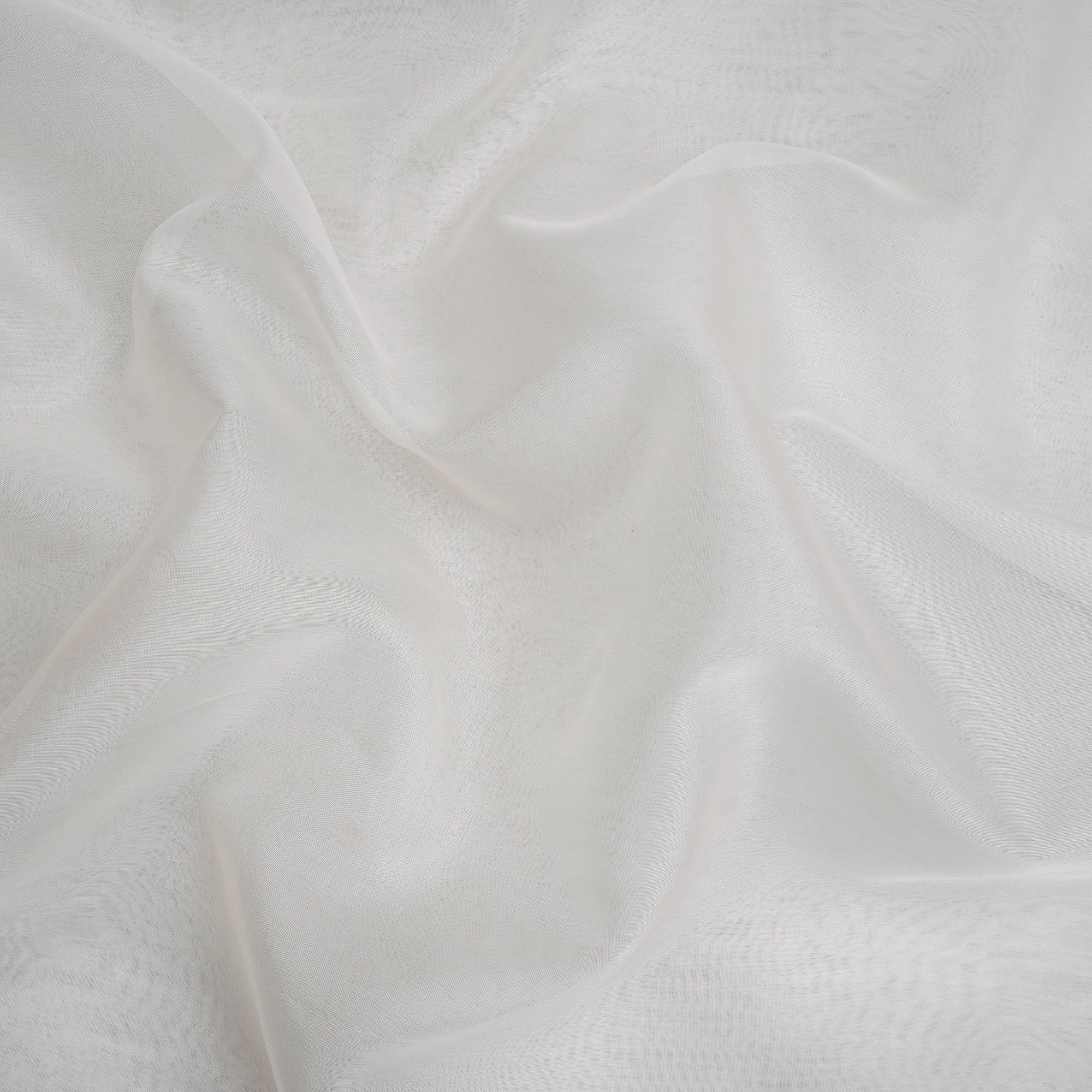 White Color Banarasi 2/3 Organza Silk Dyeable Fabric