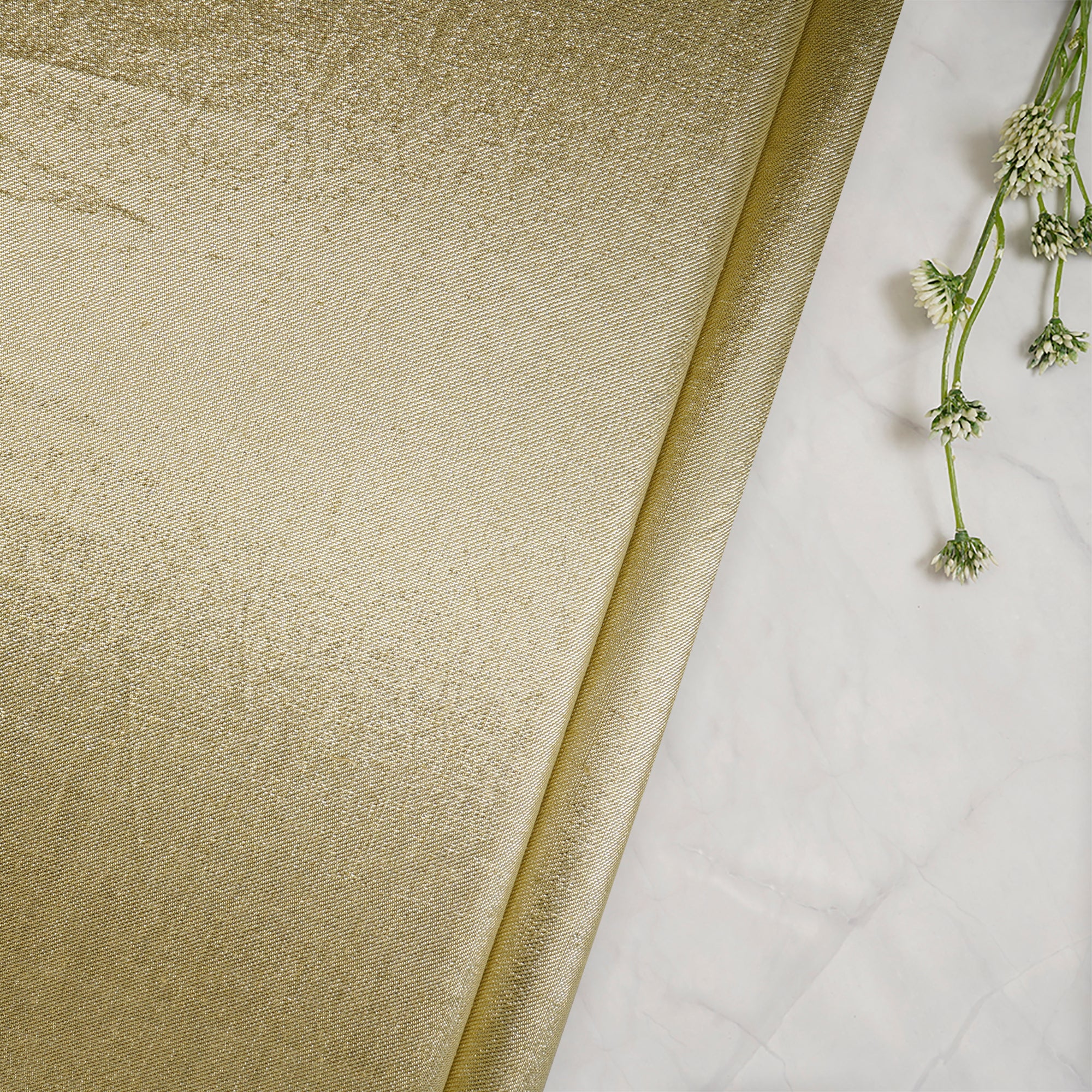 Autumn Golden Color Metallic Silk Fabric