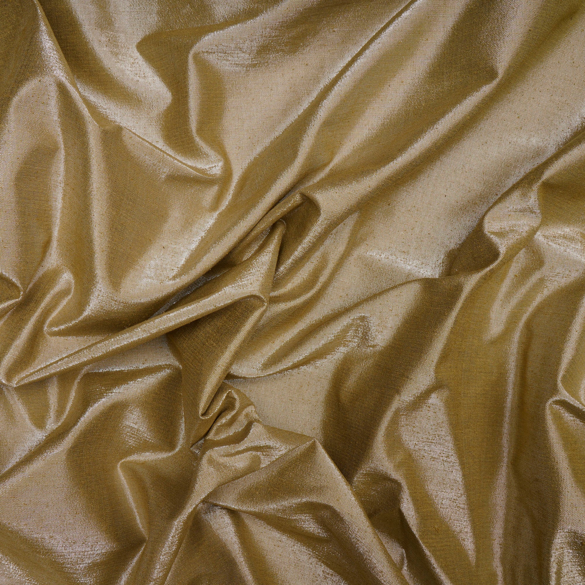 Olive Green Color Metallic Silk Fabric