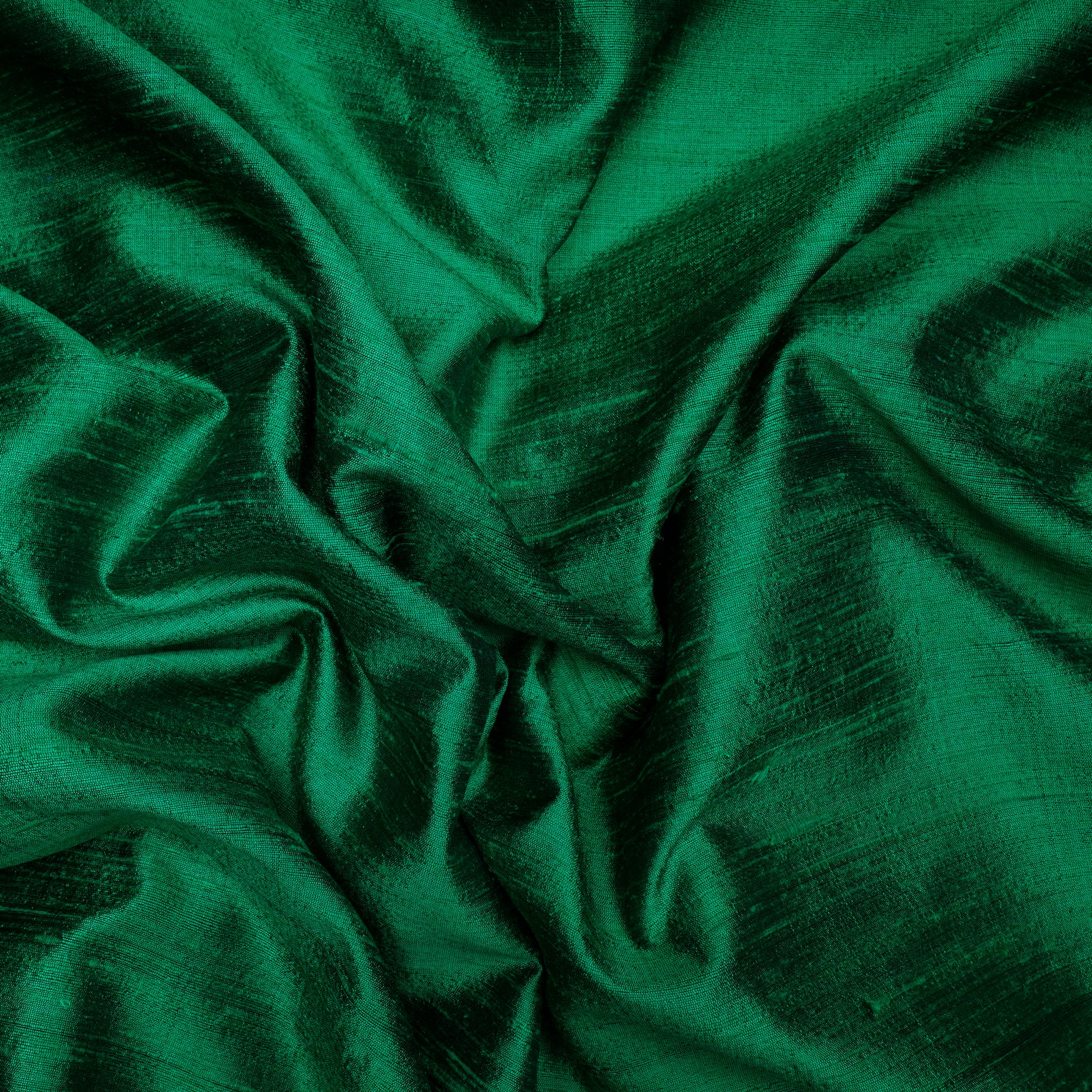 Forest Green Color Dupion Silk Fabric