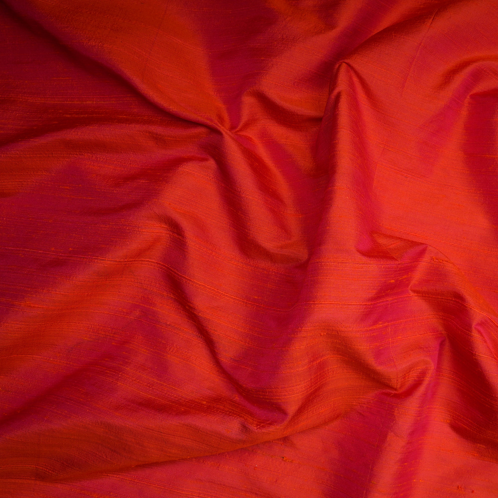 Orange-Pink Color Blended Dupion Silk Fabric