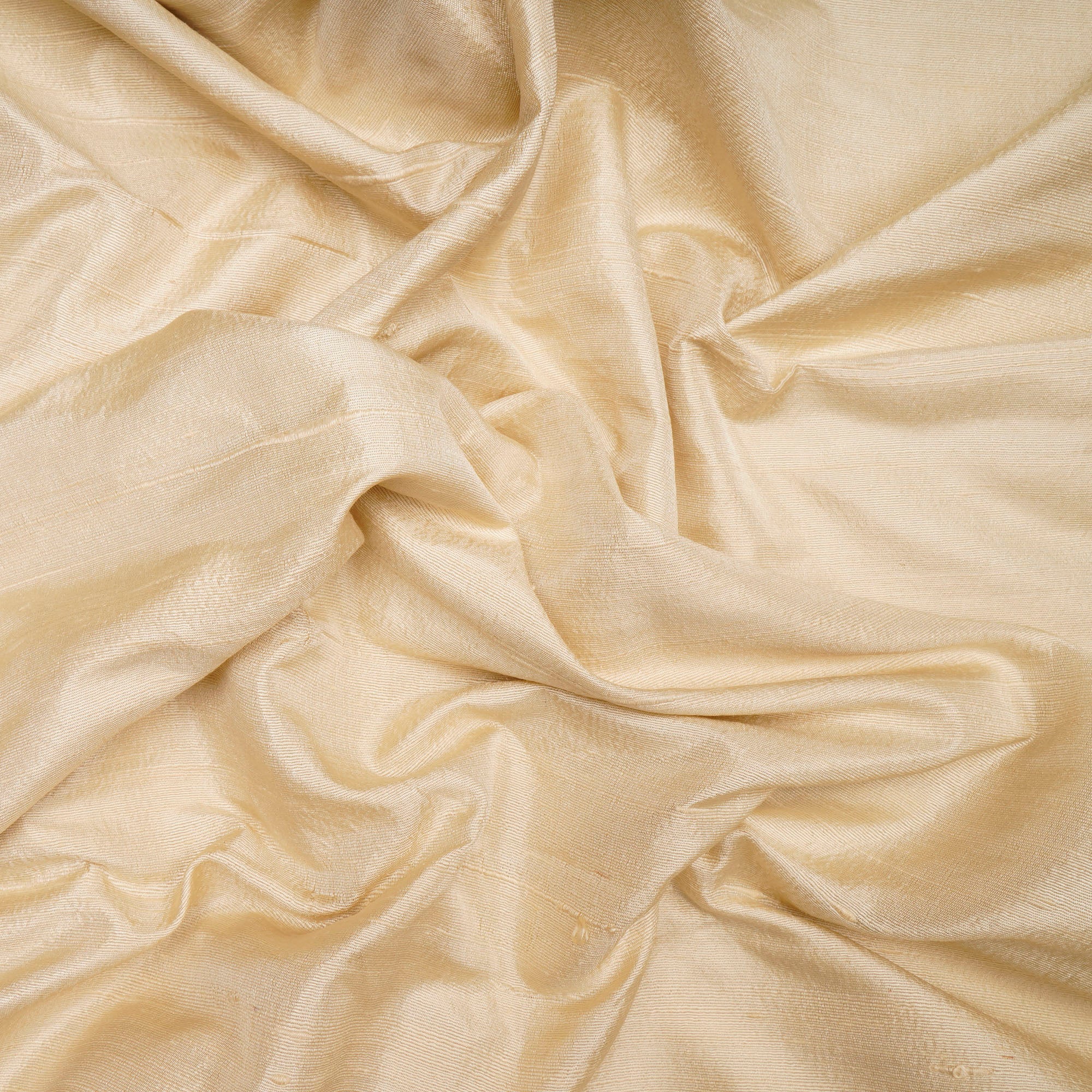Cream Color Blended Dupion Silk Fabric
