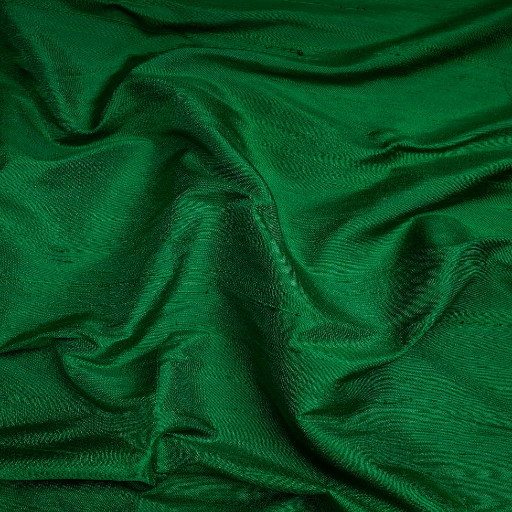 Green Yarn Dyed 90 GLM Blended Plain Raw Silk Fabric