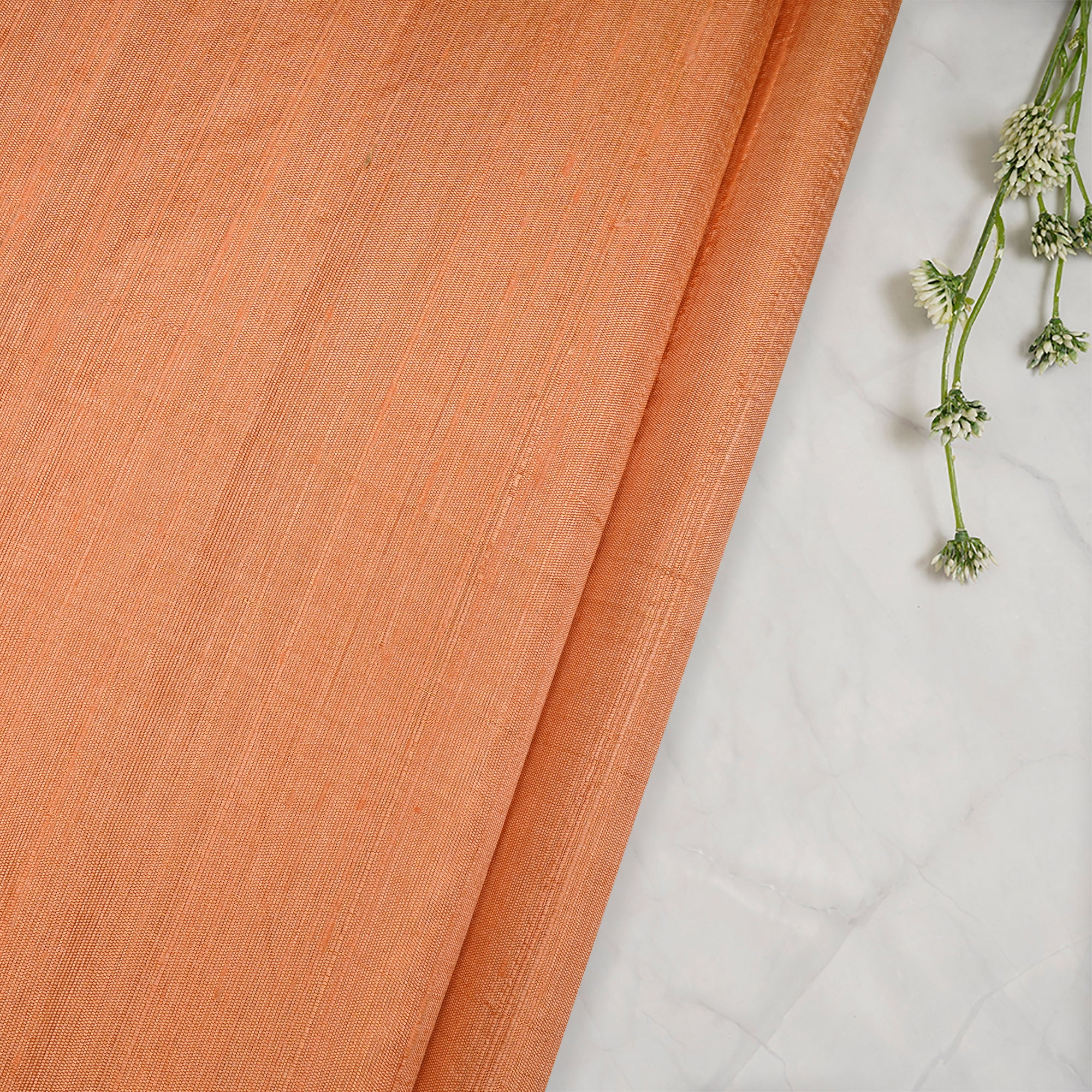 Light Peach Dupion Tissue Silk Fabric