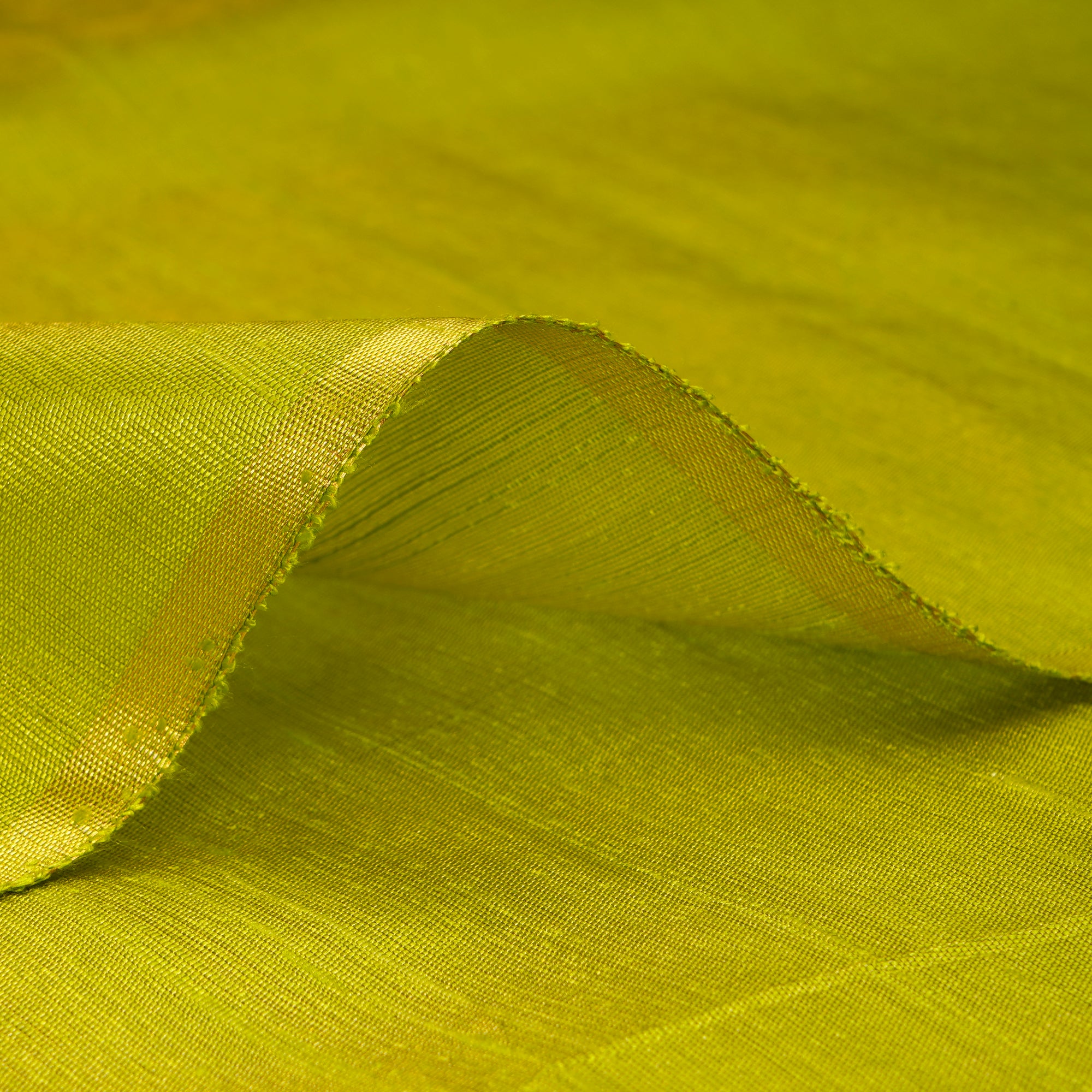 Macaw Green Dyed Dupion Tissue Silk Fabric