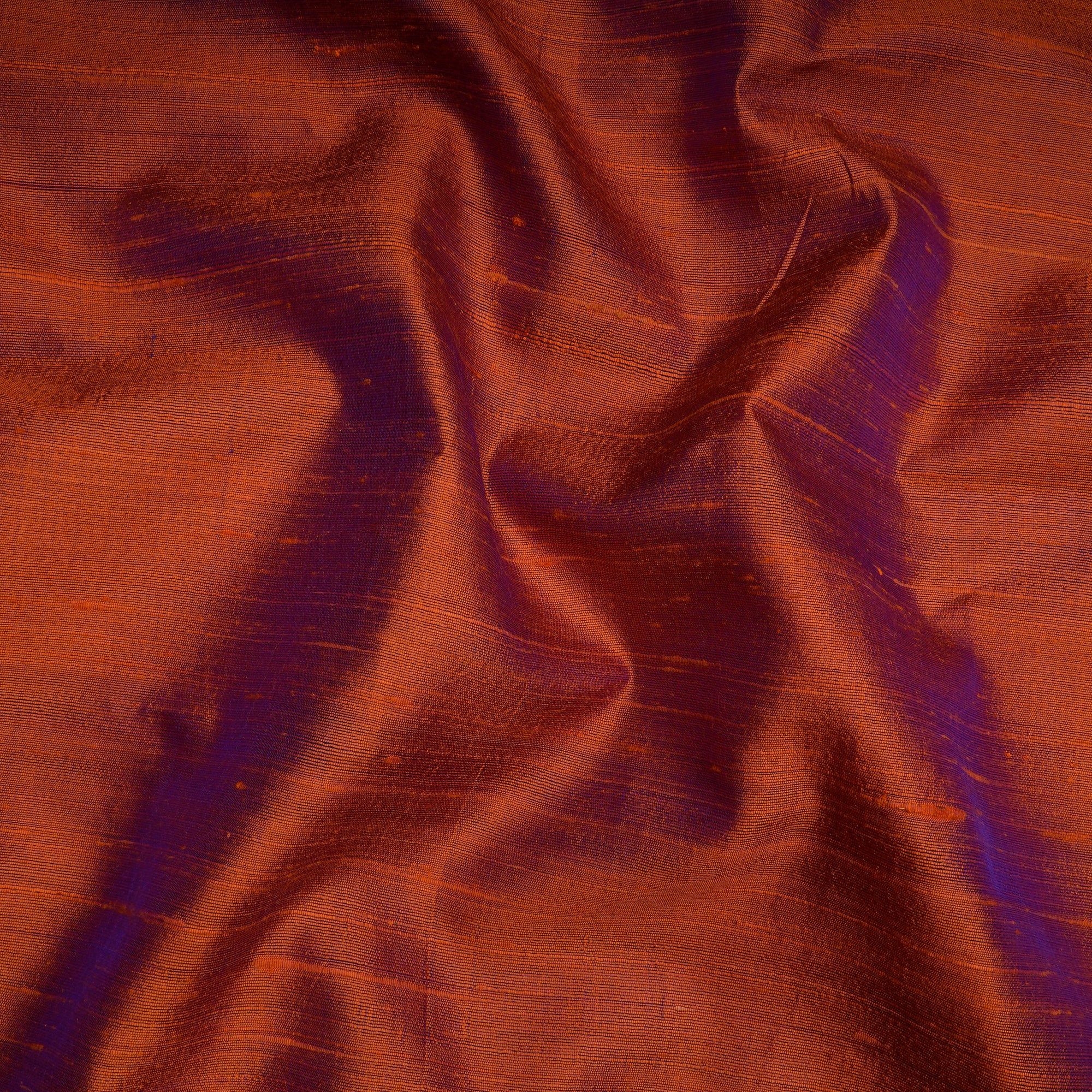 Orange  Raw Silk (Dupion) Silk Fabrics with Border