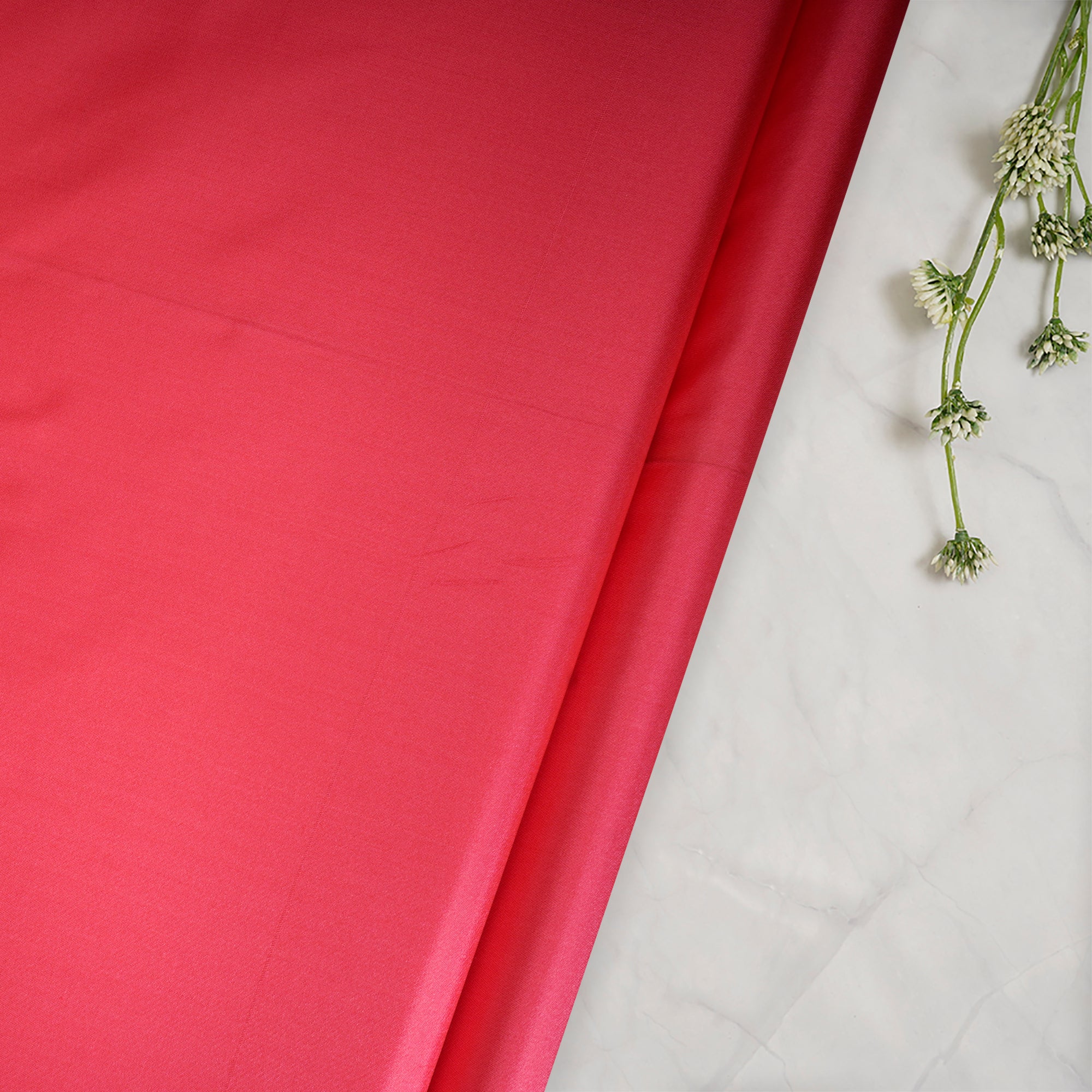 Red Color Satin Silk Fabric