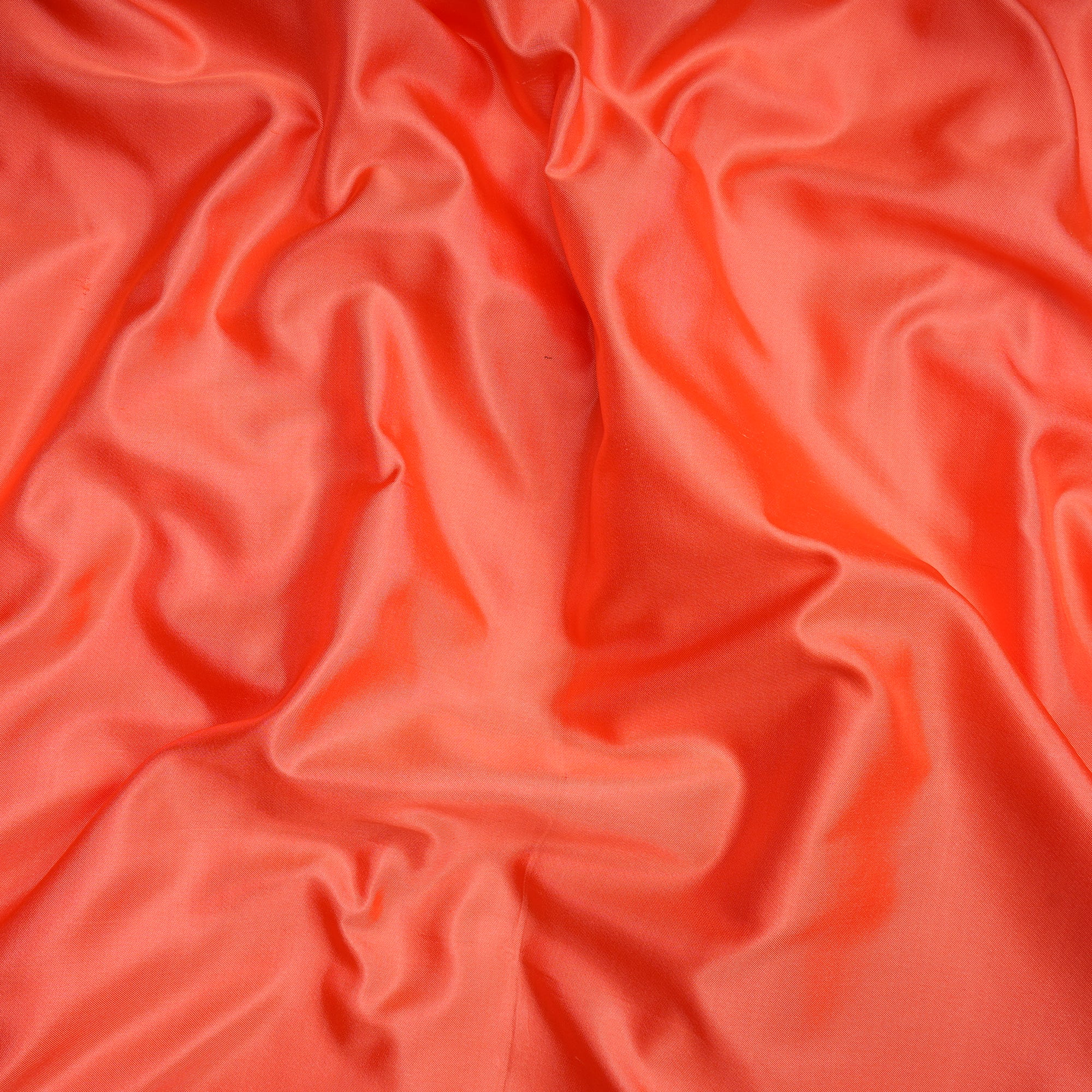 Persimmon Dyed Satin Silk Fabric