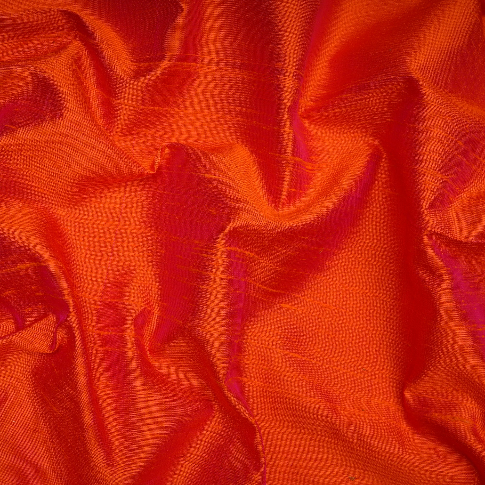 Orange Yarn Dyed 90 GLM Dupion (Raw) Silk Fabric