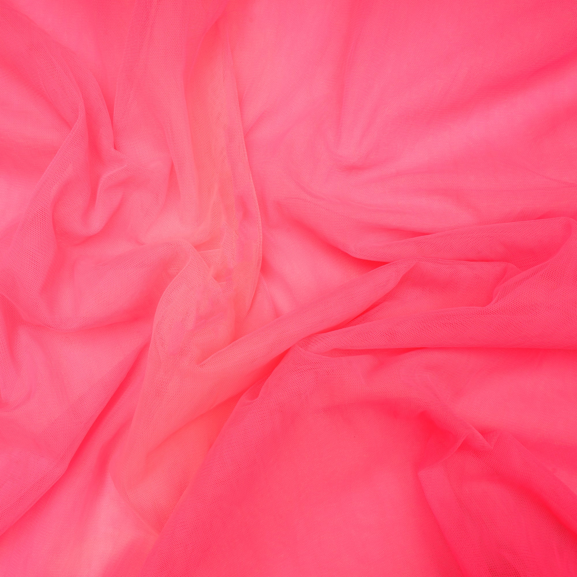 Neon Pink Piece Dyed Butterfly Nylon Net Fabric