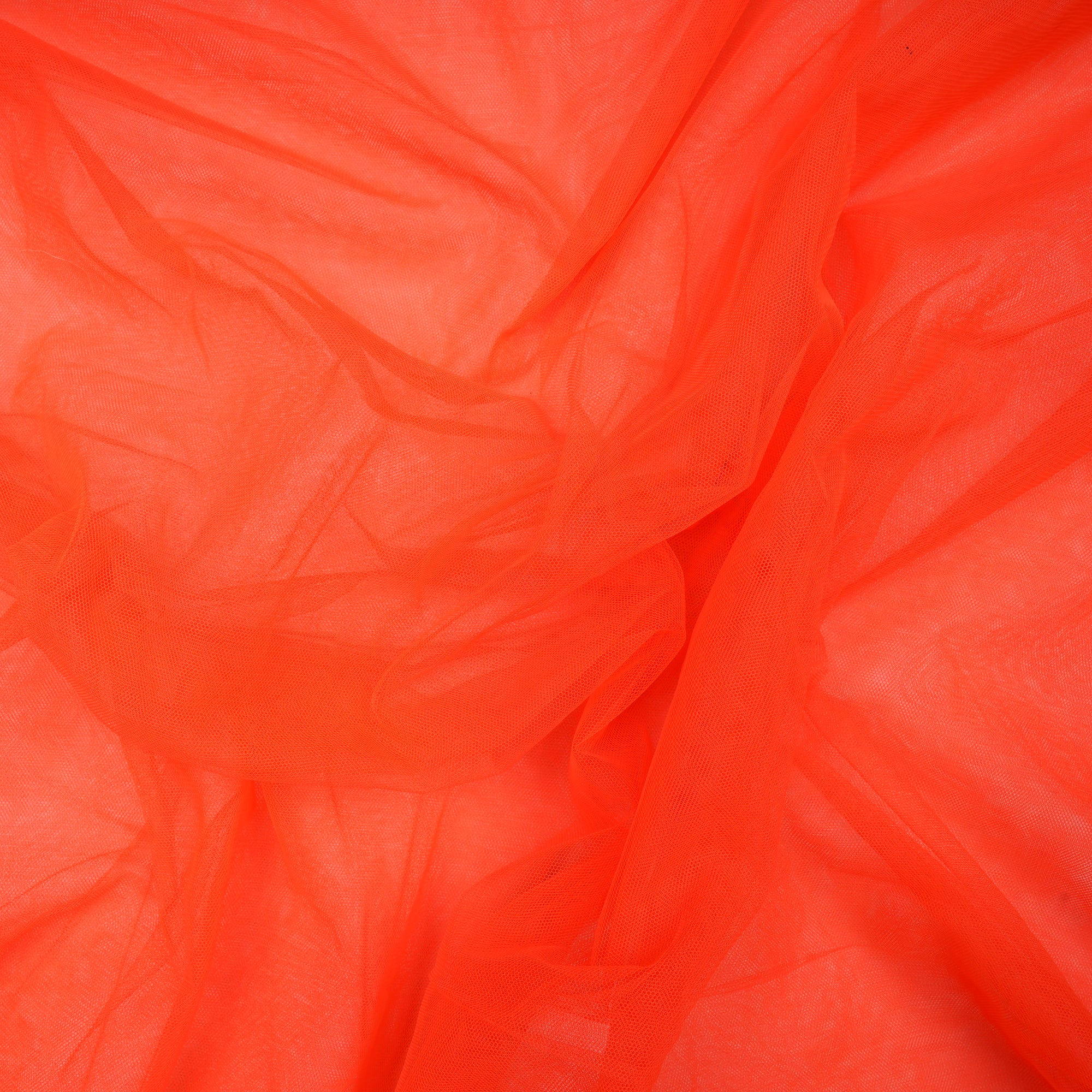 Neon Orange Bemberg Nylon Net Fabric