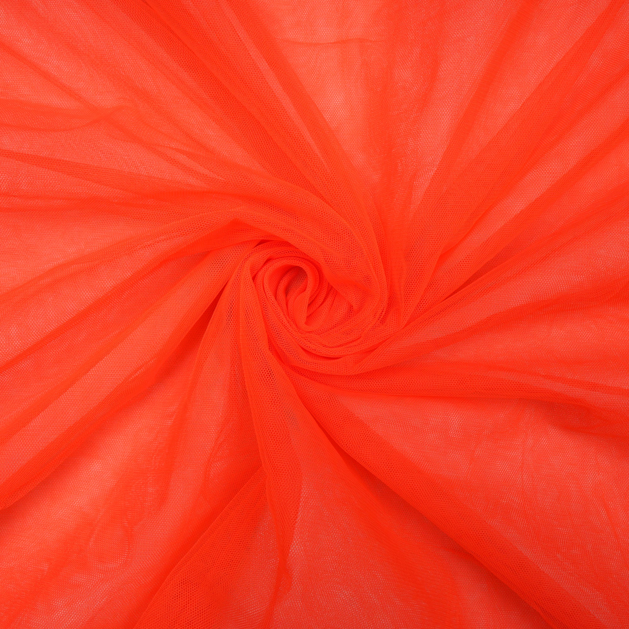 Neon Orange Bemberg Nylon Net Fabric