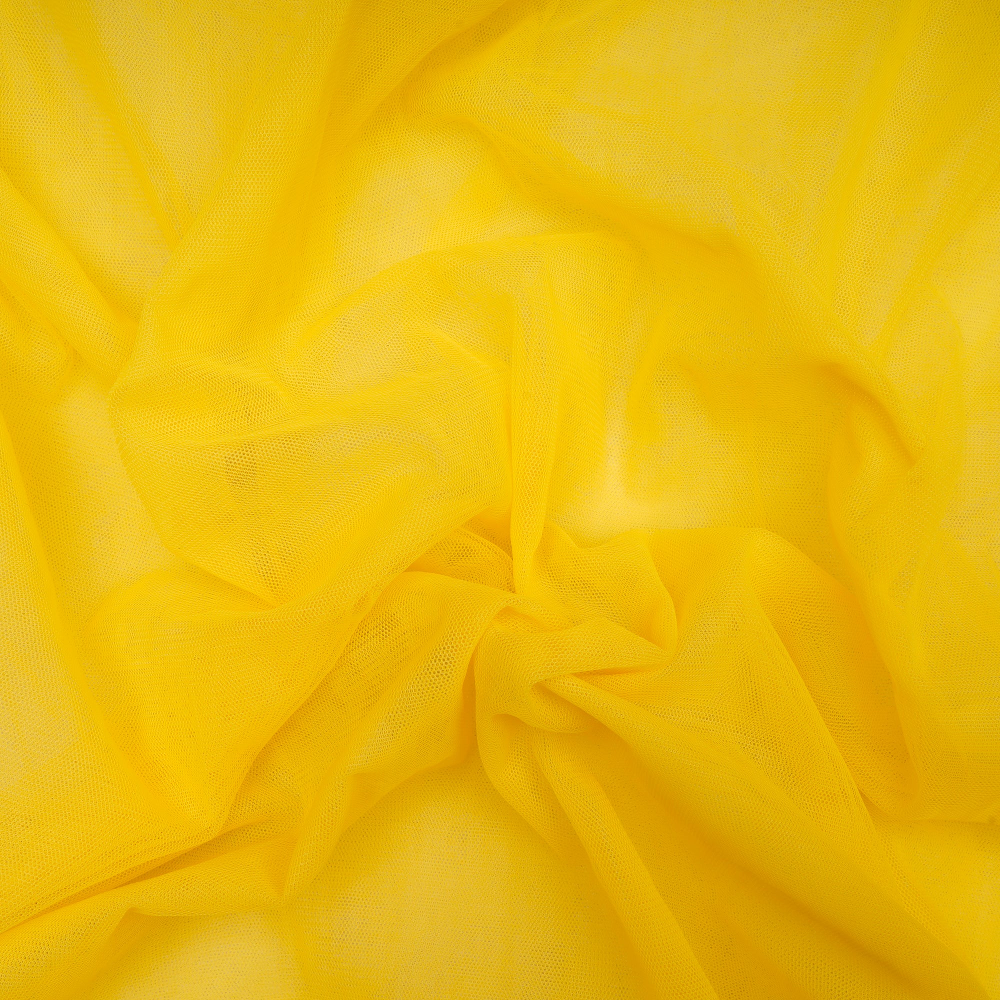 Light Yellow Piece Dyed Butterfly Nylon Net Fabric