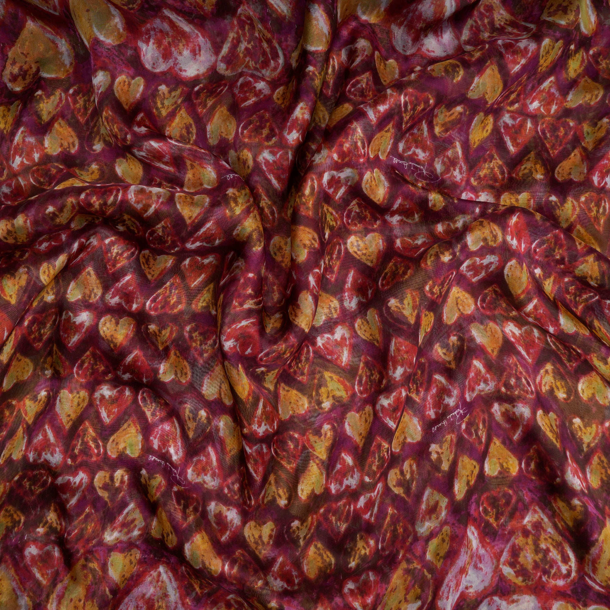 Multi Color Printed Chiffon Silk Fabric