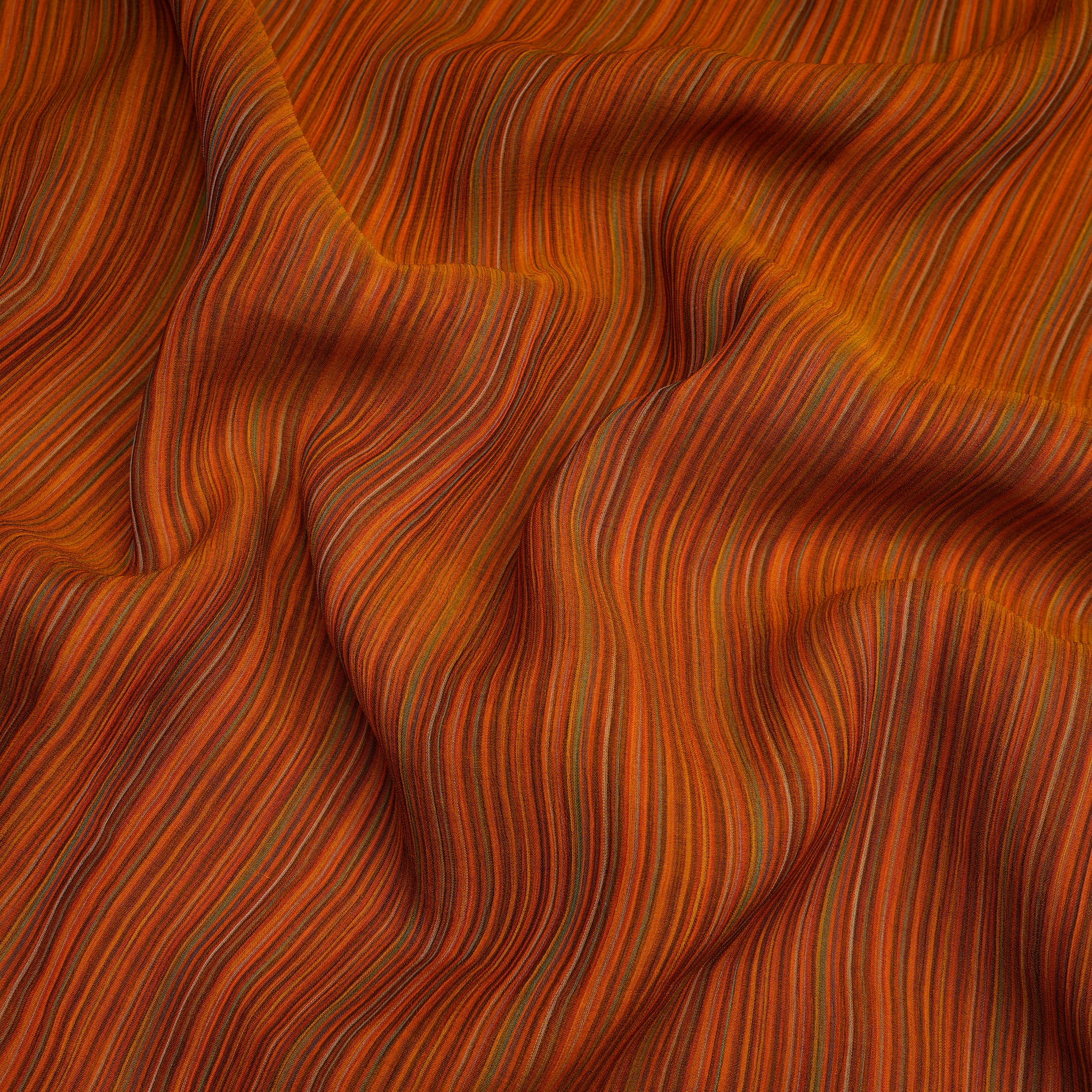 Multi Color Striped Pattern Chiffon Silk Fabric